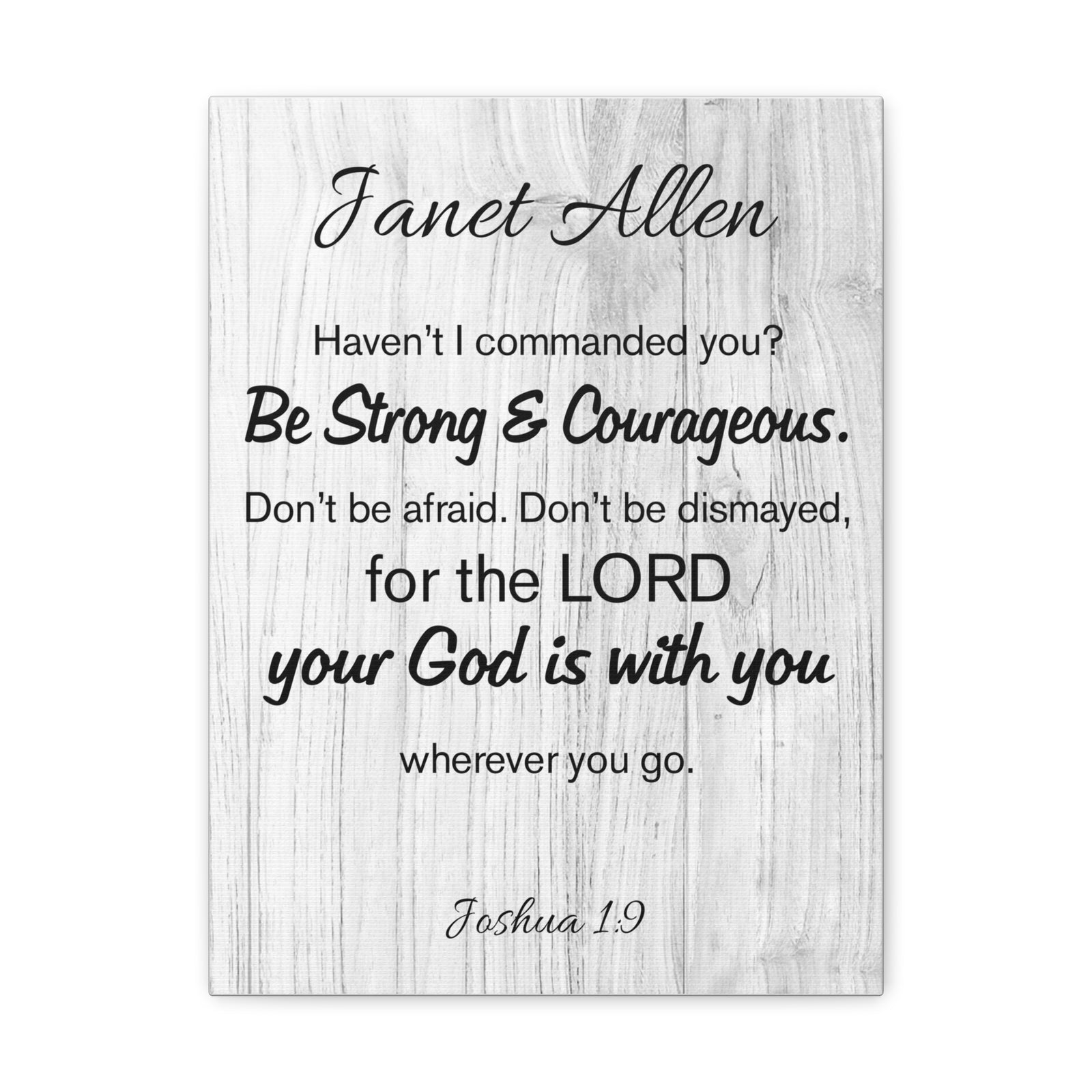 Scripture Walls Personalized Joshua 1:9 Bible Chapter Canvas Christian Wall Art Ready to Hang-Express Your Love Gifts