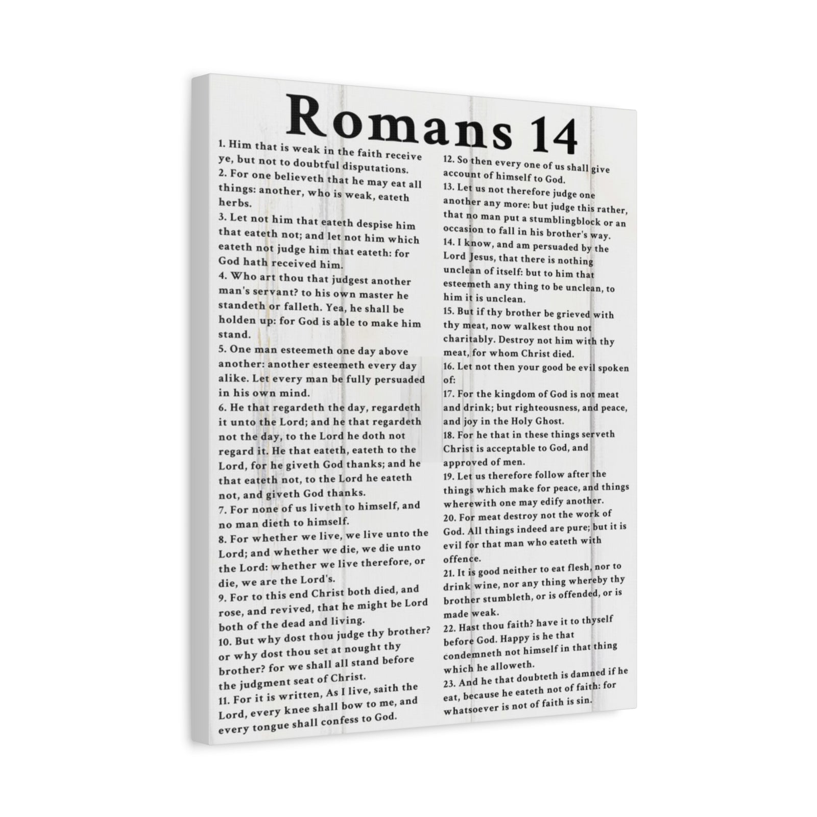 Scripture Walls Romans 14 White Bible Verse Canvas Christian Wall Art Ready to Hang Unframed-Express Your Love Gifts