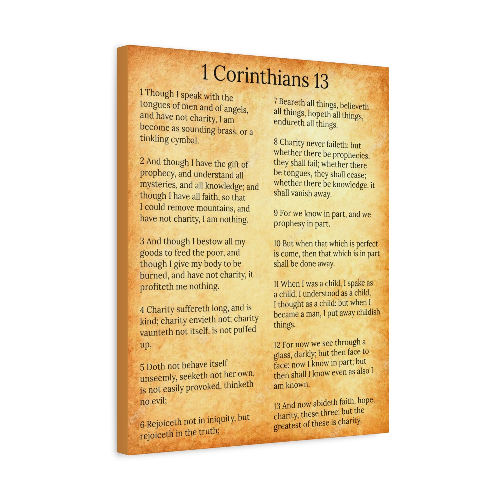 Scripture Walls 1 Corinthians 13 Love Chapter Gold Christian Wall Art Print Ready to Hang Unframed-Express Your Love Gifts