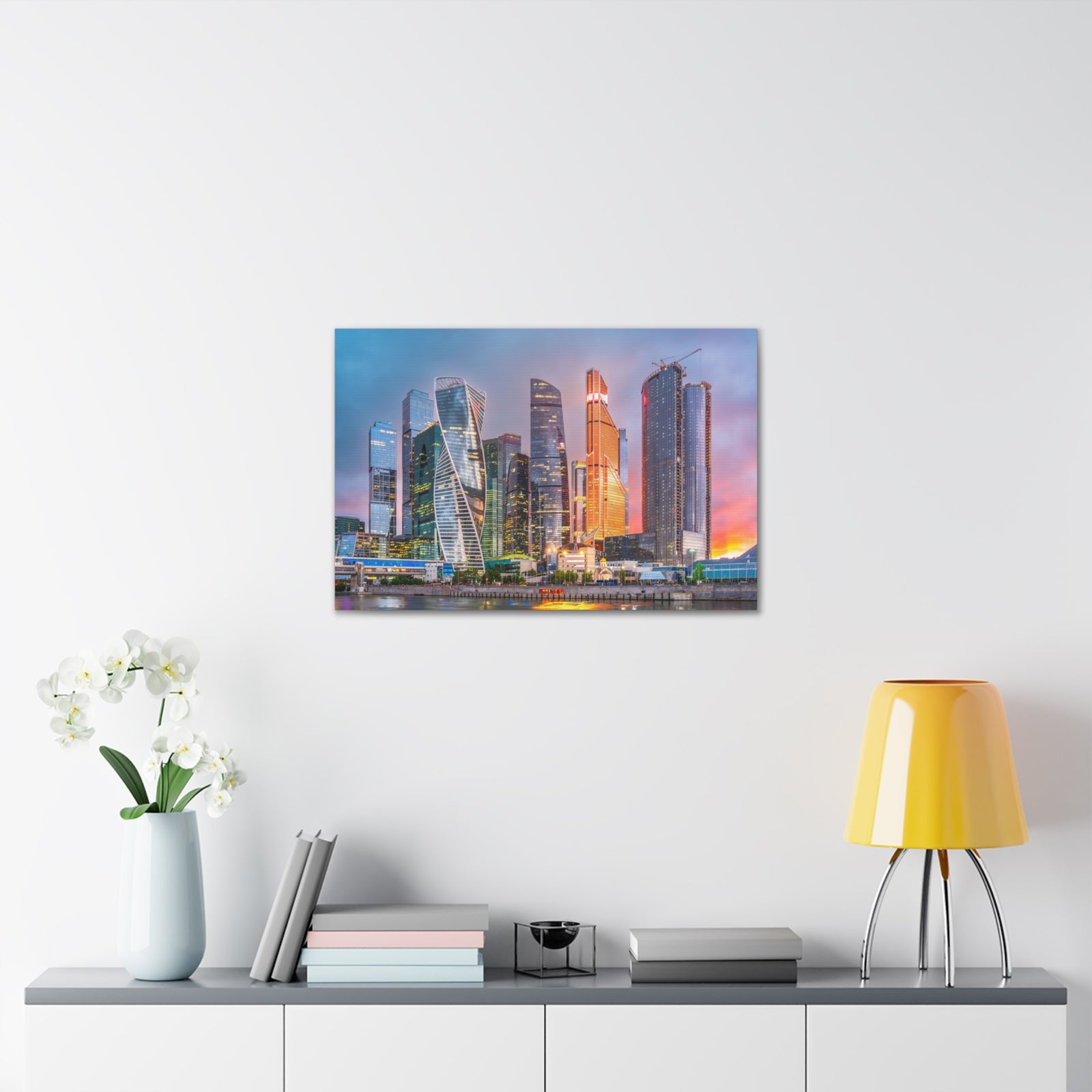 Moscow Night Skyline Canvas Artwork High-Quality Breathtaking Stunning Cityscape for Home Decor Ready to Hang-Express Your Love Gifts