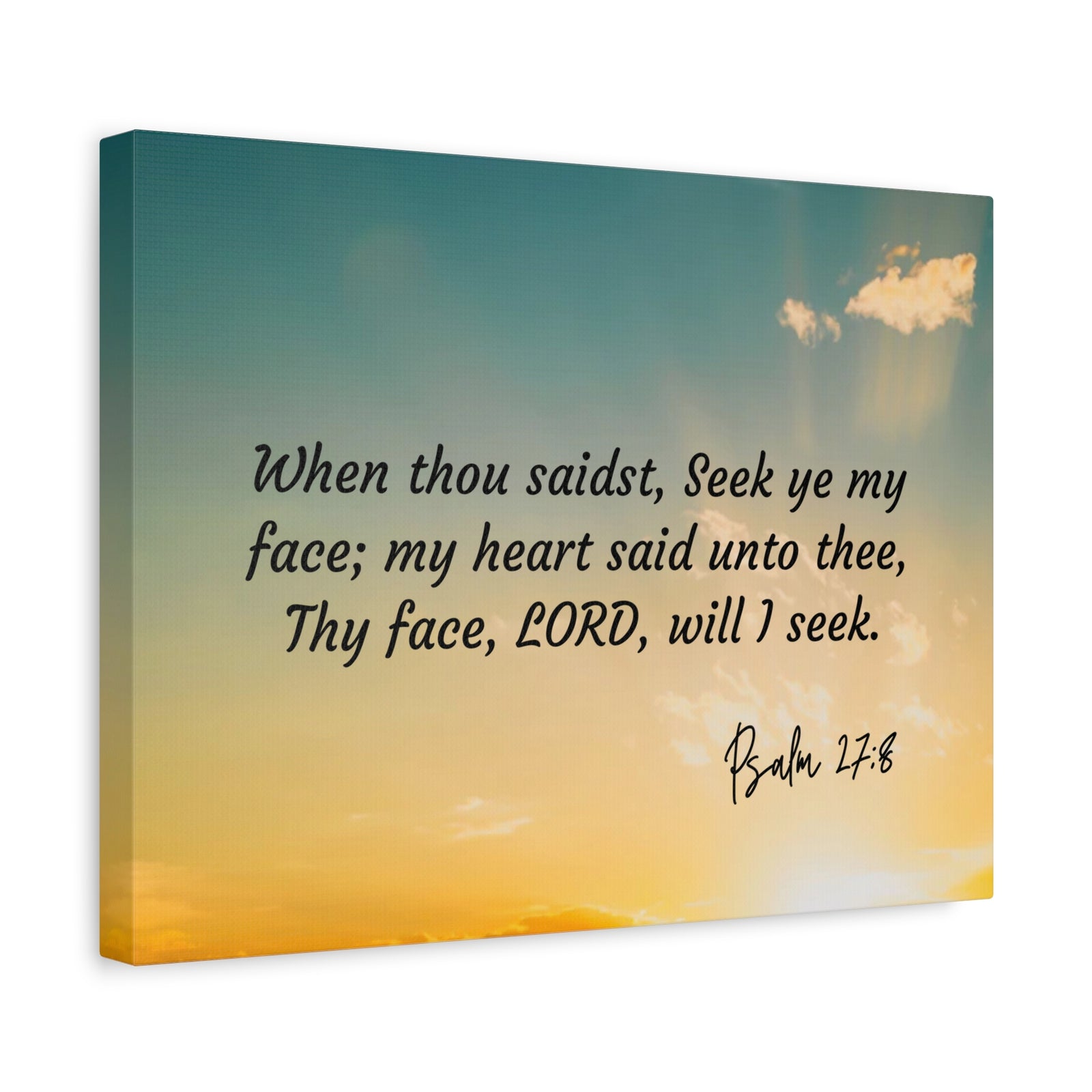 Scripture Walls Seek Psalms 27:8 Bible Verse Canvas Christian Wall Art Ready to Hang-Express Your Love Gifts