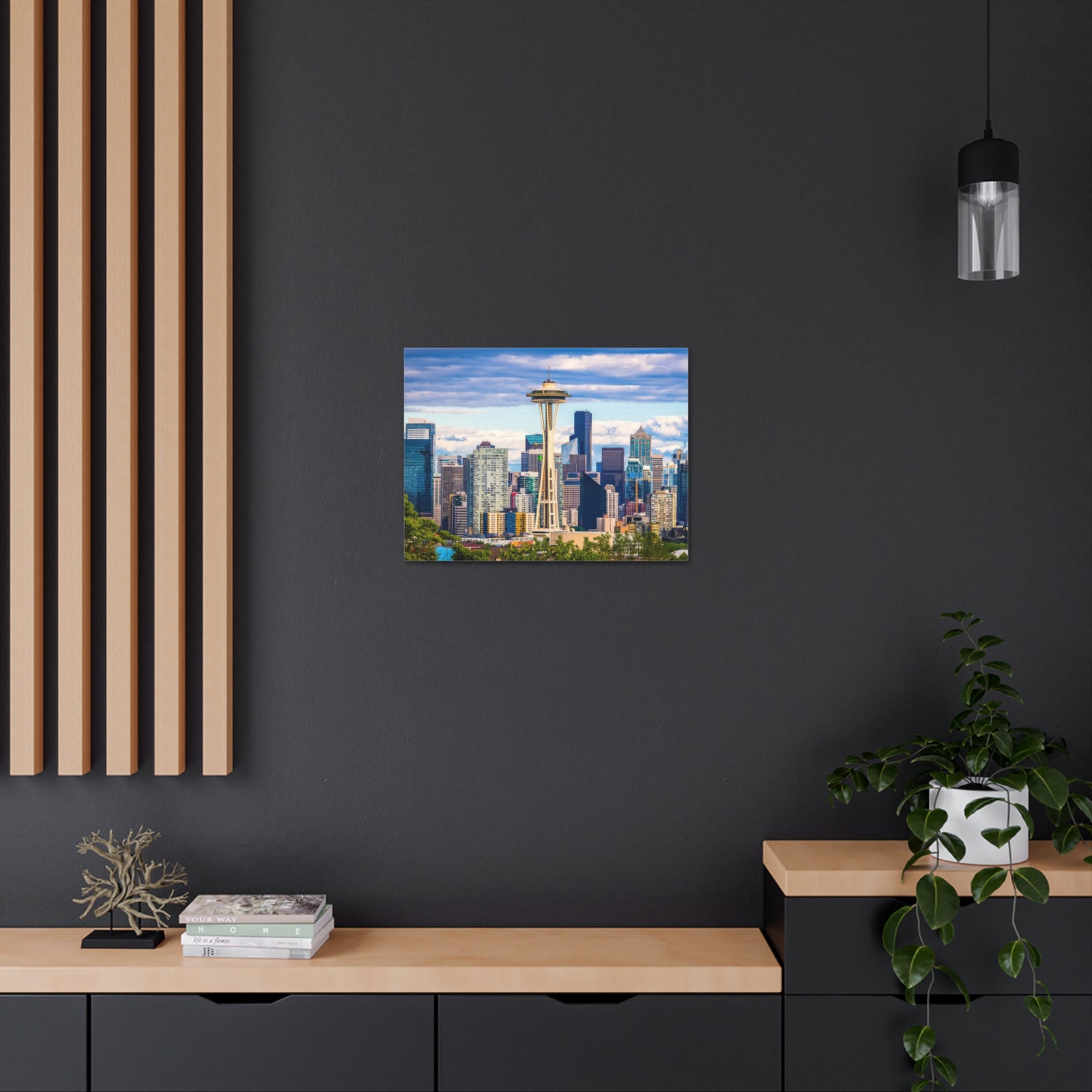 Seattle Daytime Skyline Canvas Artwork High-Quality Breathtaking Stunning Cityscape for Home Decor Ready to Hang-Express Your Love Gifts