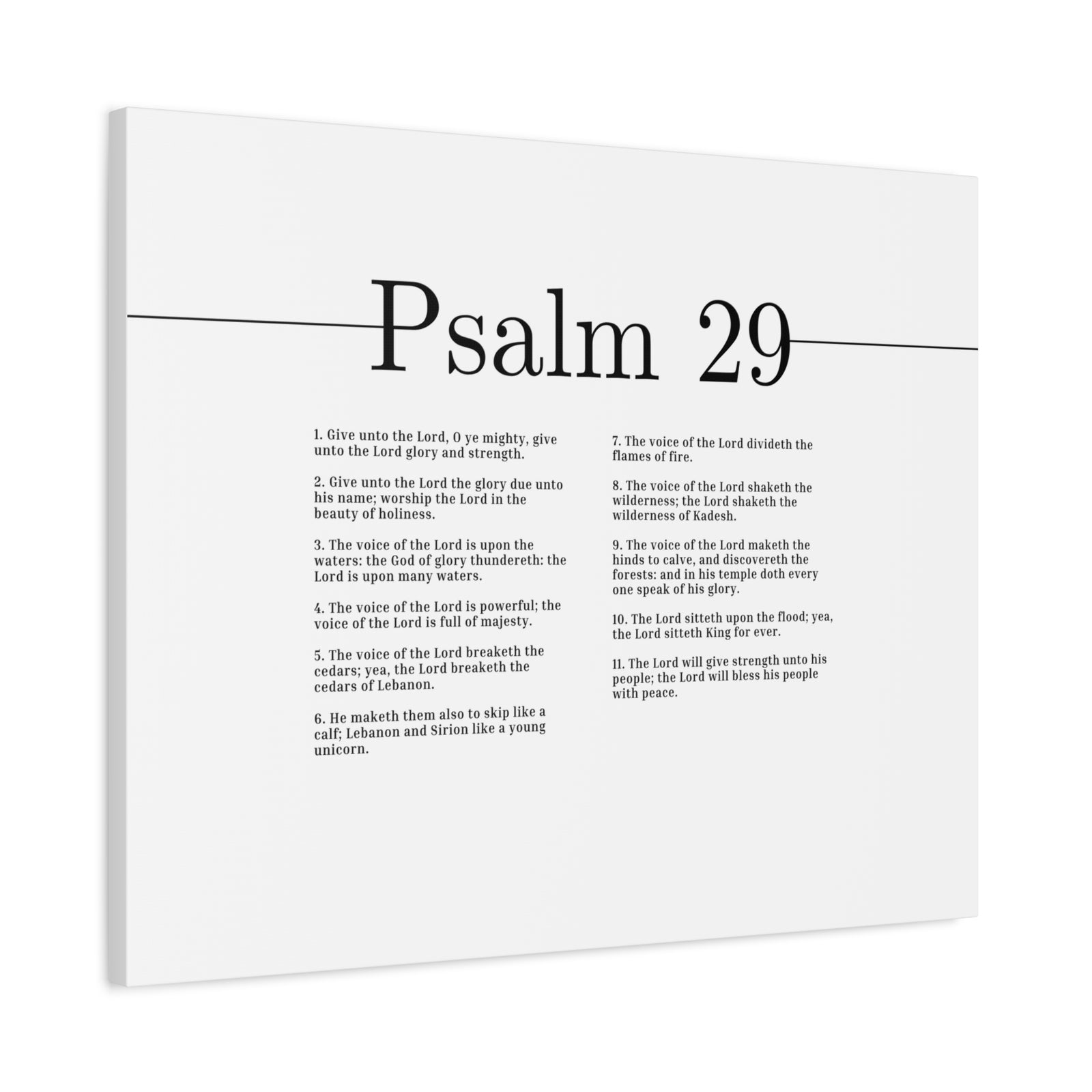 Scripture Canvas The Voice Of The Lord Is Powerful Psalm 29 Christian Wall Art Bible Verse Print Ready to Hang-Express Your Love Gifts