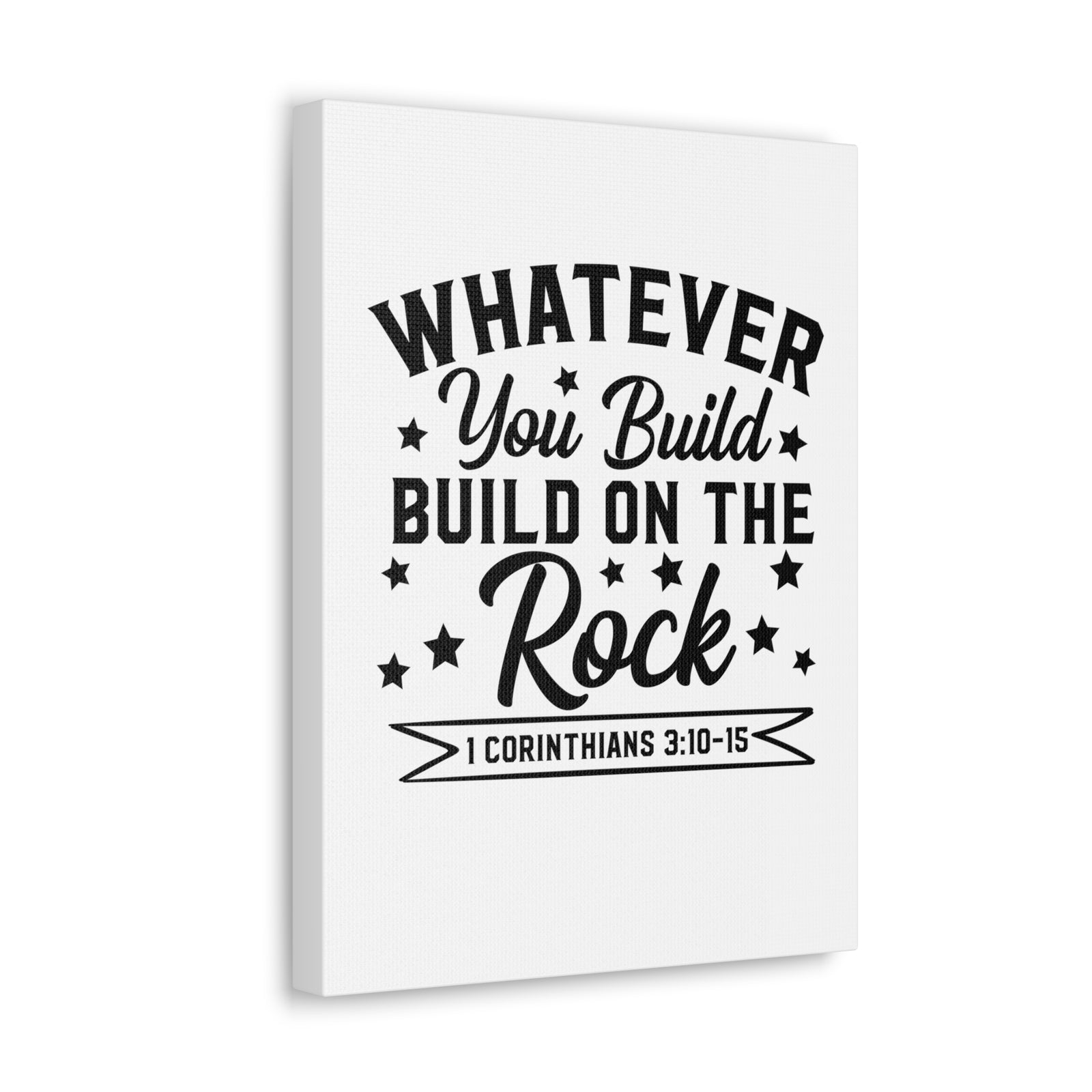 Scripture Walls 1 Corinthians 3:10-15 Build on The Rock Bible Verse Canvas Christian Wall Art Ready to Hang Unframed-Express Your Love Gifts