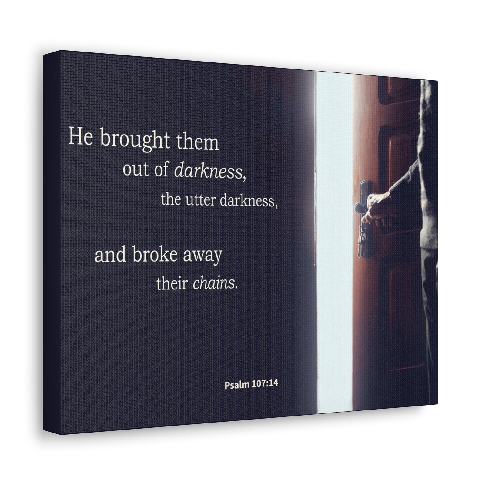 Scripture Walls He Brought Them Psalm 107:14 Bible Verse Canvas Christian Wall Art Ready to Hang-Express Your Love Gifts