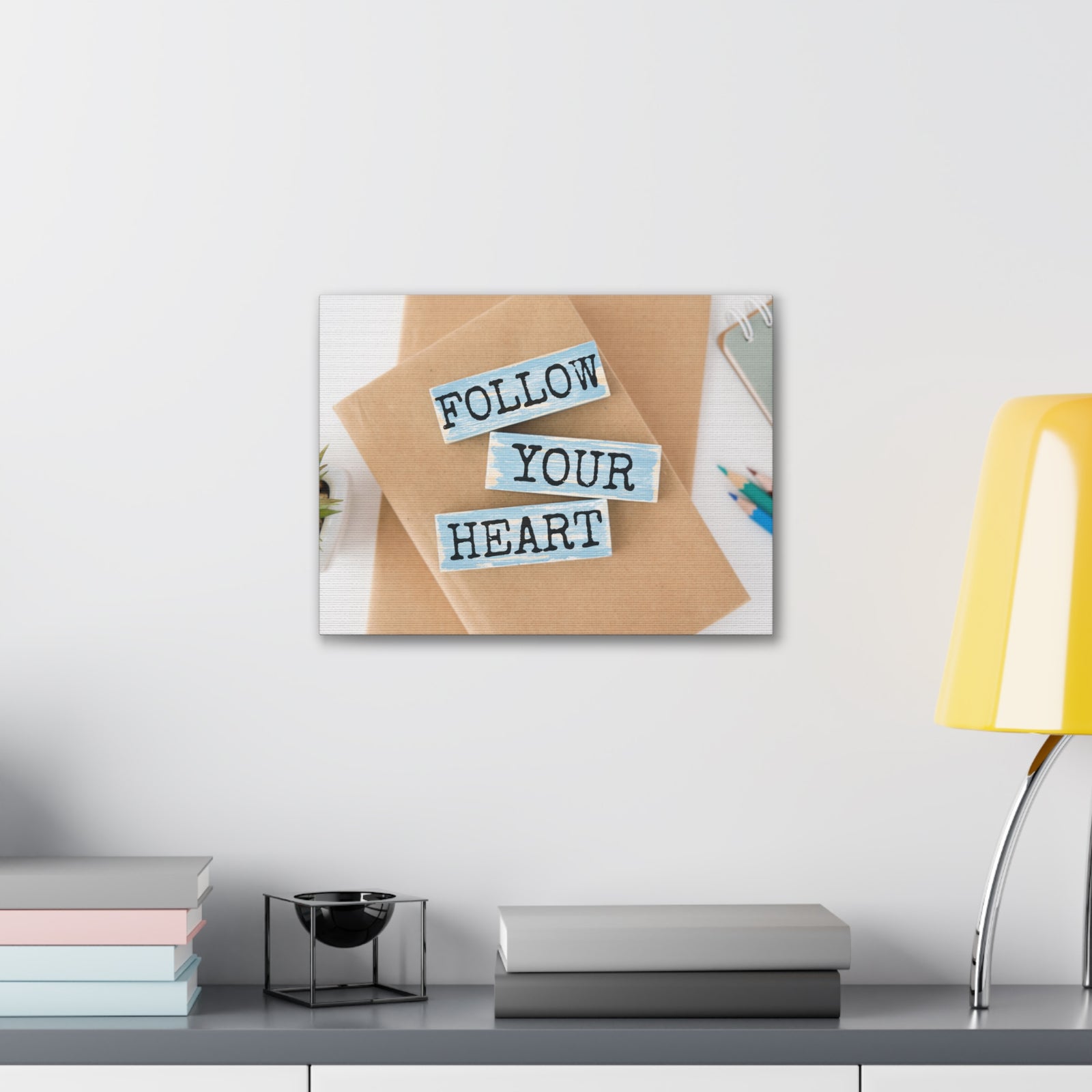 Inspirational Quote Canvas Follow Your Heart Wall Art Motivational Motto Inspiring Prints Artwork Decor Ready to Hang-Express Your Love Gifts