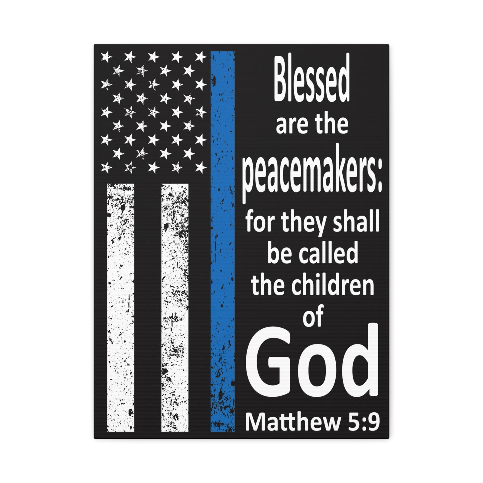 Scripture Walls Matthew 5:9 Police Officer Sign Bible Canvas Christian Wall Art Ready to Hang Unframed-Express Your Love Gifts
