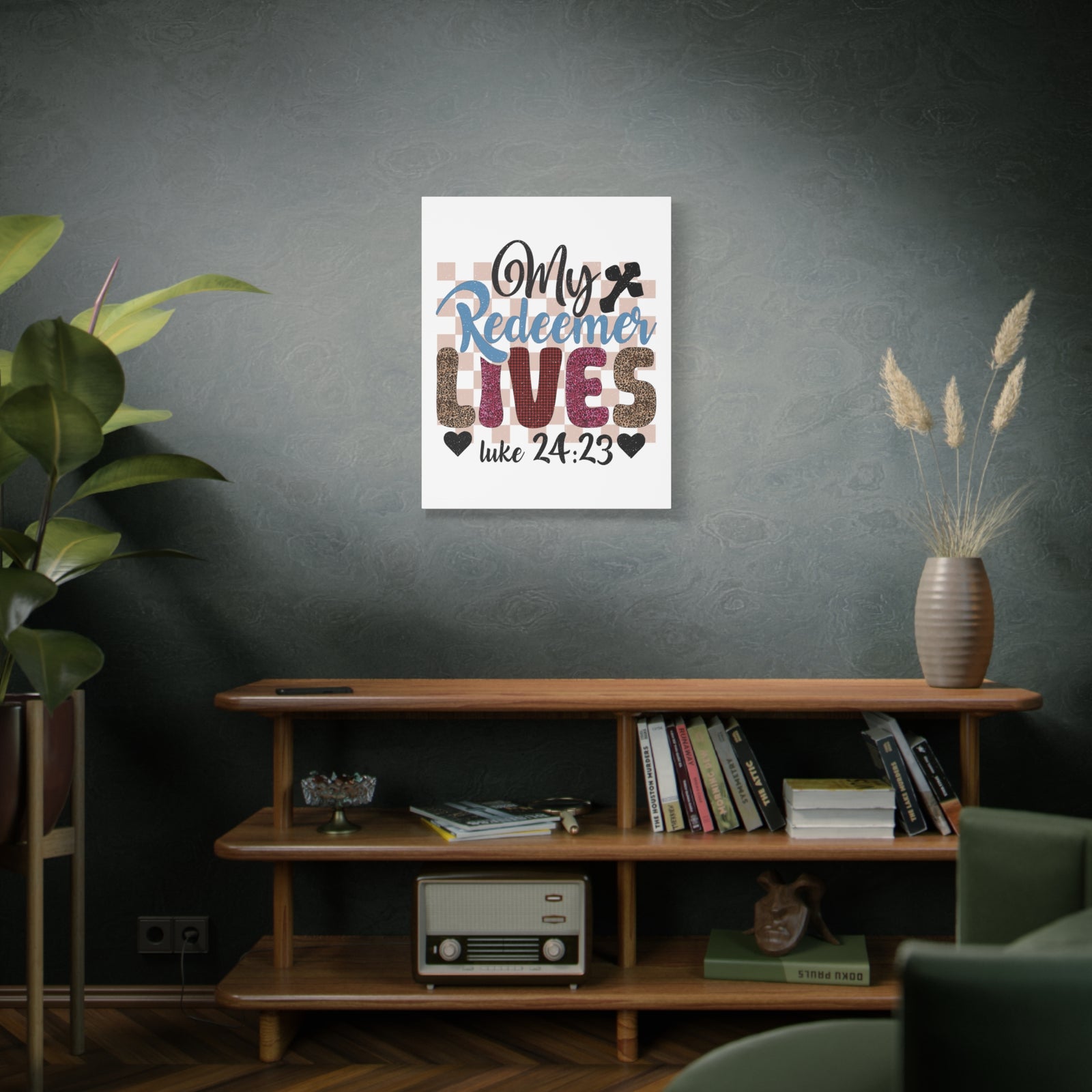 Scripture Walls Luke 24:23 My Redeemer Lives Bible Verse Canvas Christian Wall Art Ready to Hang Unframed-Express Your Love Gifts