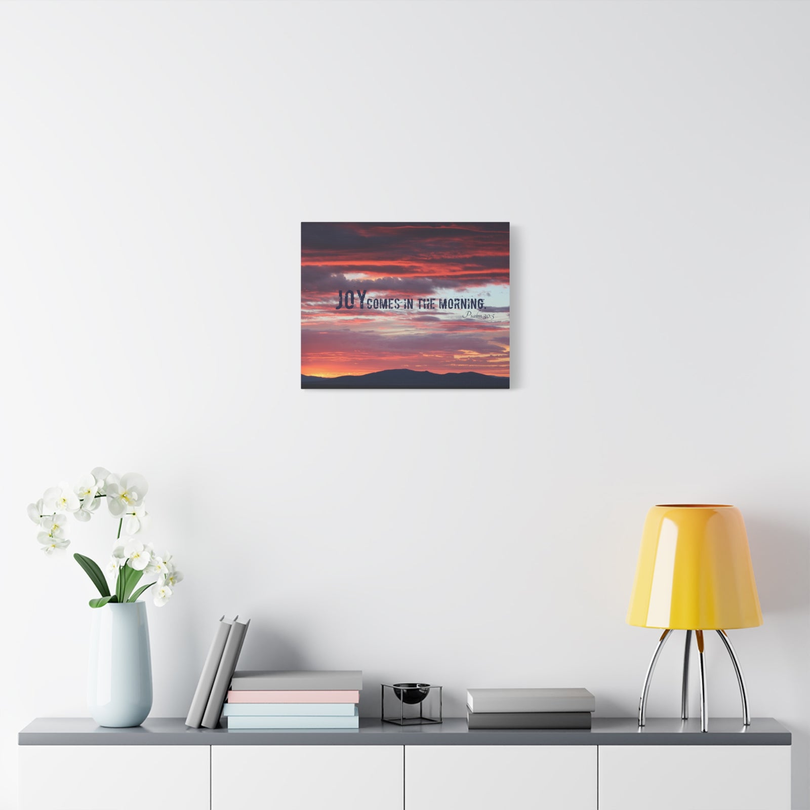 Scripture Canvas Comes In The Morning Psalm 30:5 Christian Wall Art Bible Verse Print Ready to Hang-Express Your Love Gifts