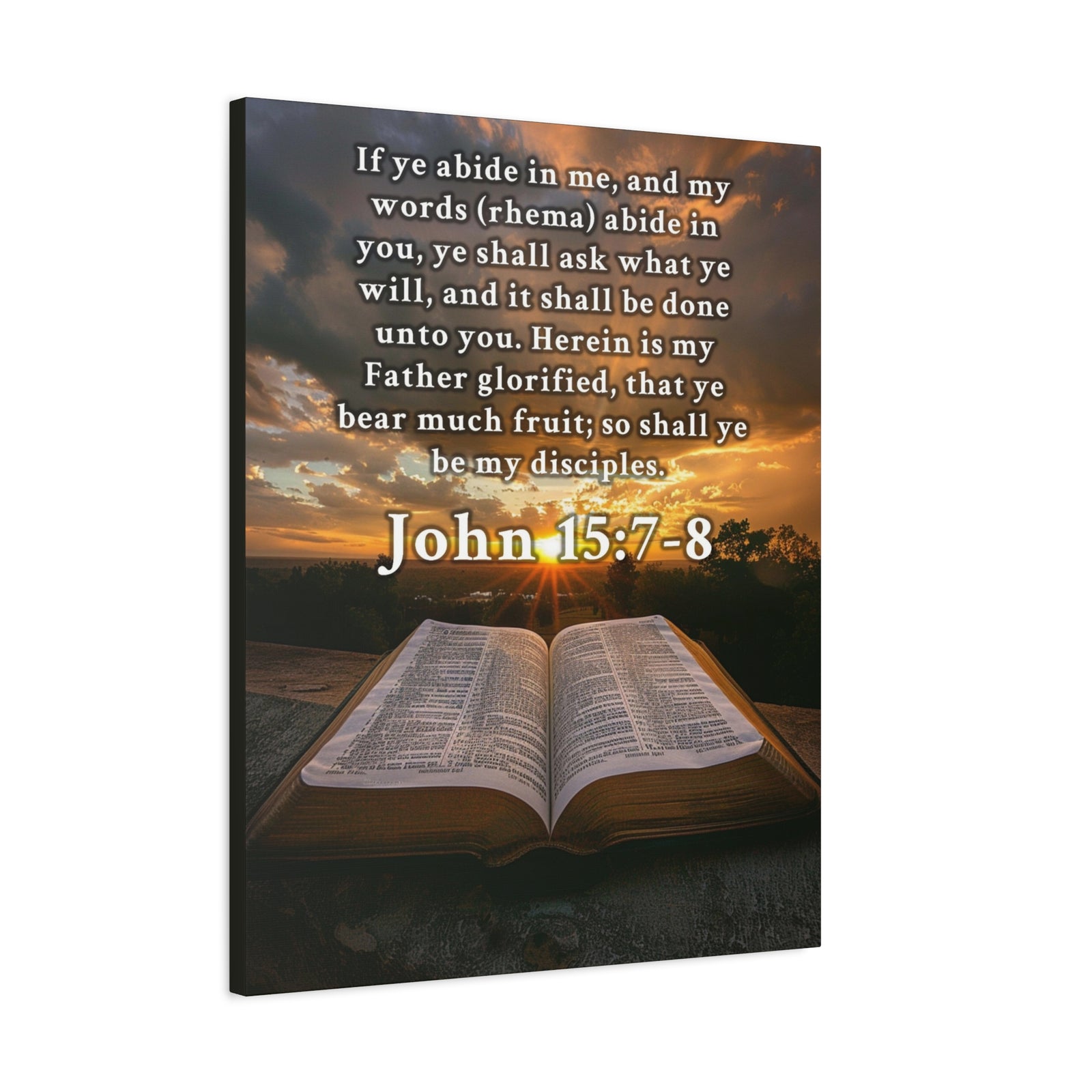 Scripture Walls John 15:7-8 KJV Bible Verse Canvas Christian Wall Art Ready to Hang Unframed-Express Your Love Gifts