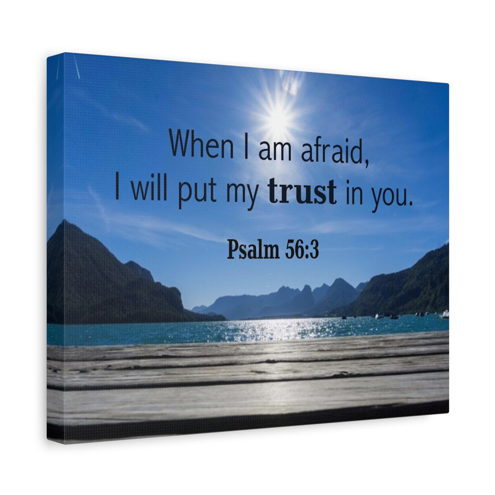 Scripture Canvas Trust Psalm 56:3 Christian Wall Art Bible Verse Print Ready to Hang-Express Your Love Gifts