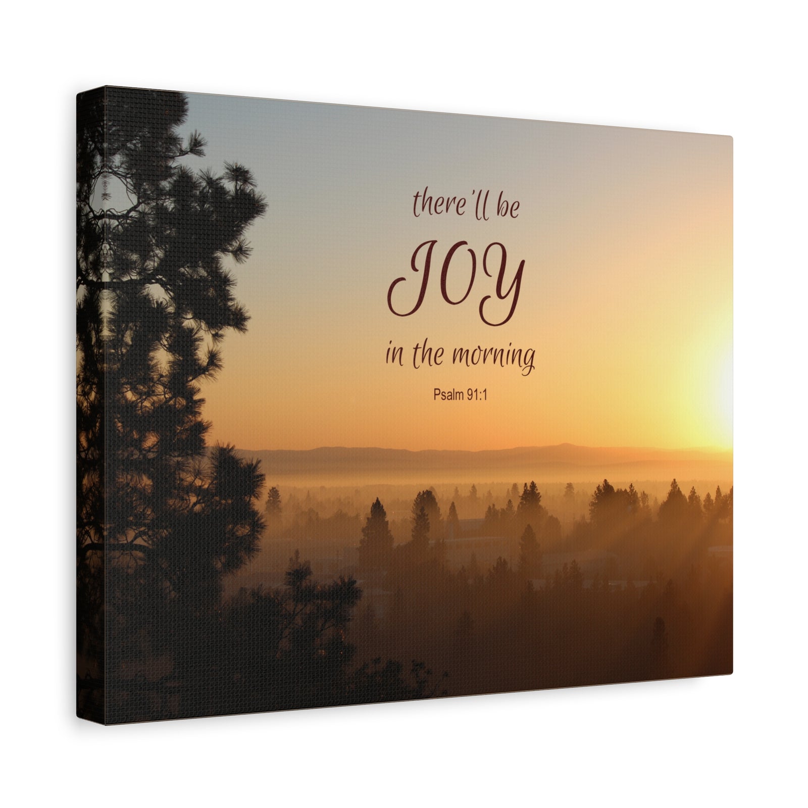 Scripture Canvas Morning Psalm 91:1 Christian Wall Art Bible Verse Print Ready to Hang-Express Your Love Gifts