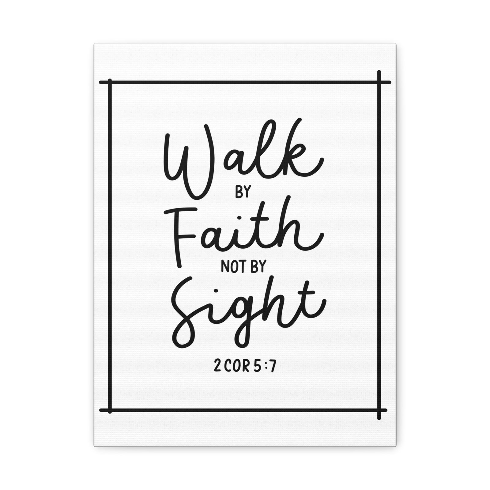 Scripture Canvas Walk By Faith 2 Corinthians 5:7 Christian Wall Art Bible Verse Print Ready To Hang-Express Your Love Gifts