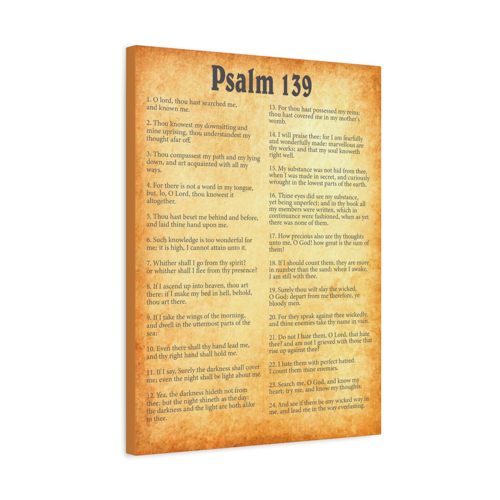 Scripture Walls Psalm 139 Gold Bible Chapter Canvas Christian Wall Art Ready to Hang Unframed-Express Your Love Gifts