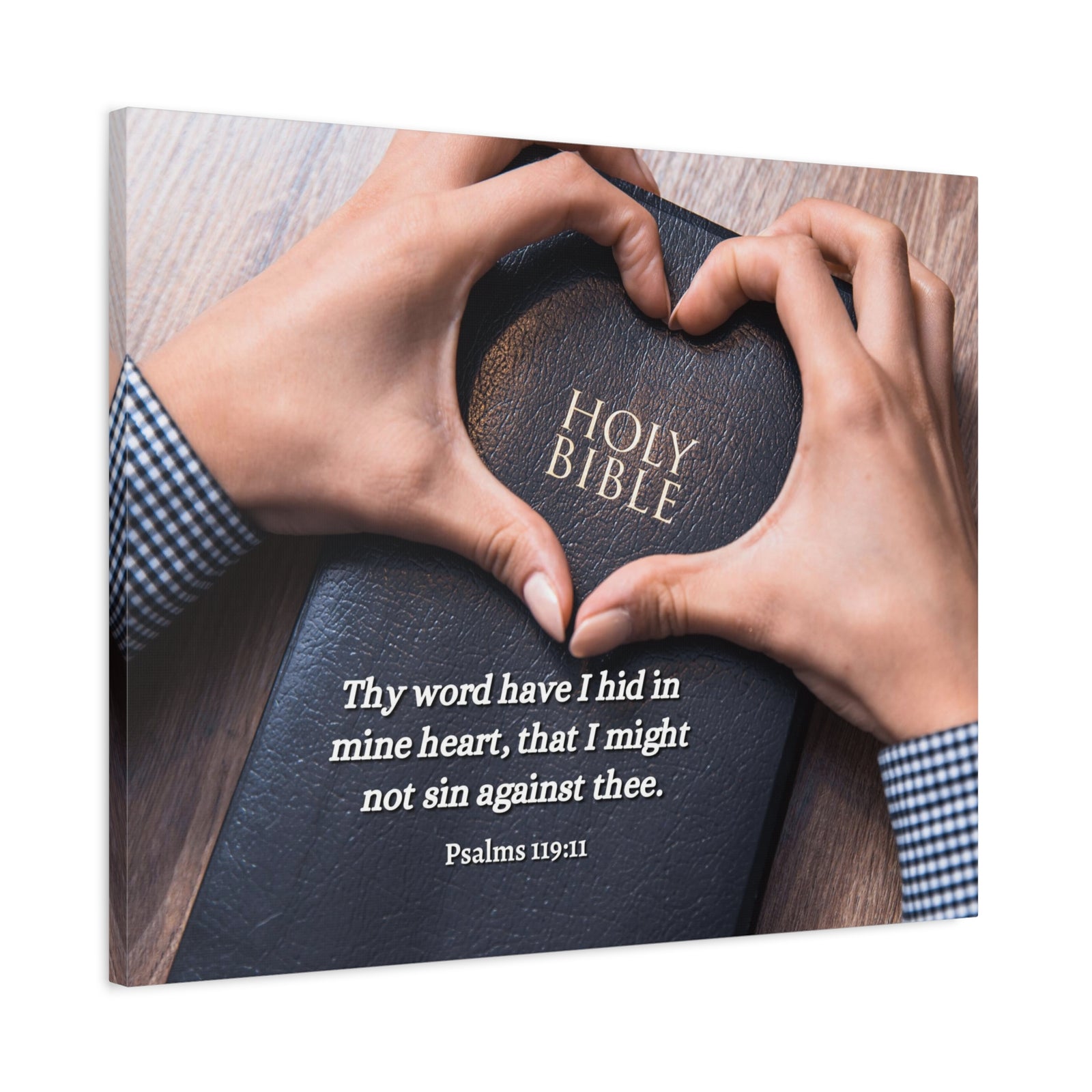 Scripture Walls Heart Psalms 119:11 Bible Verse Canvas Christian Wall Art Ready to Hang-Express Your Love Gifts