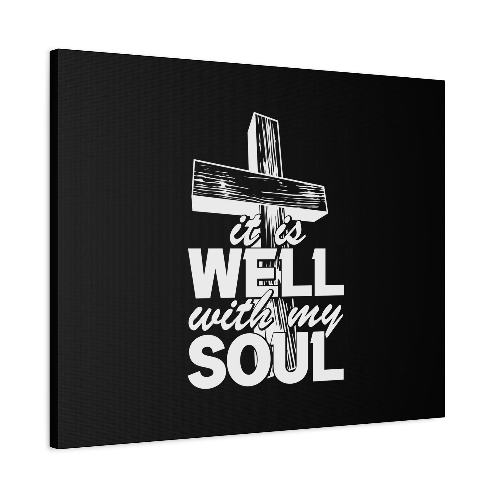 Scripture Canvas Well With My Soul Psalm 42:7 Cross Christian Wall Art Bible Verse Print Ready to Hang-Express Your Love Gifts