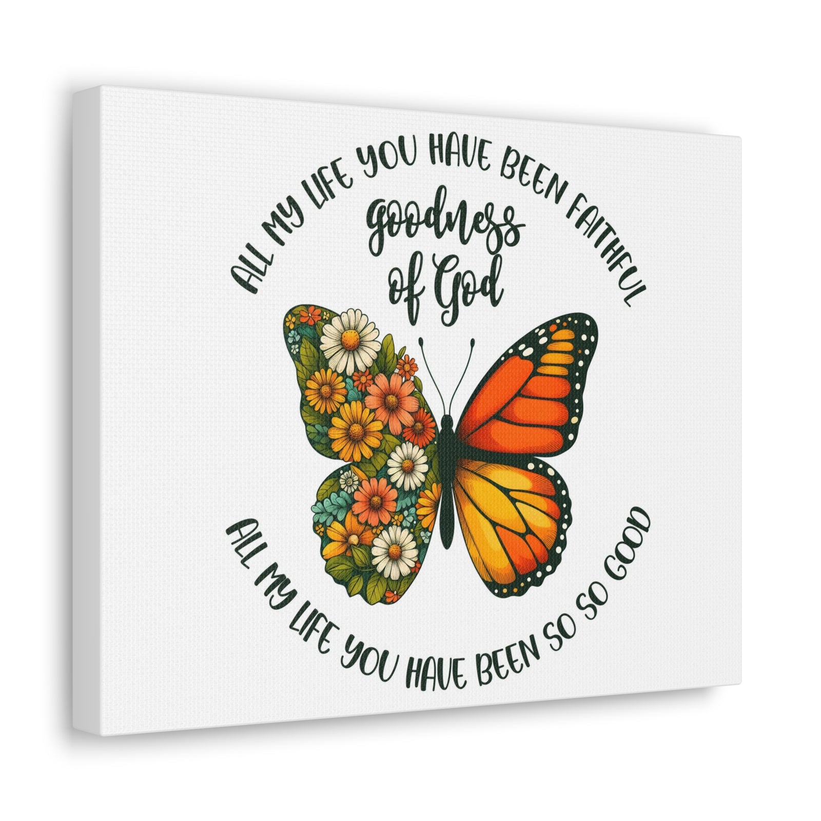 Scripture Walls Goodness of God Butterfly Bible Verse Canvas Christian Wall Art Ready to Hang Unframed-Express Your Love Gifts