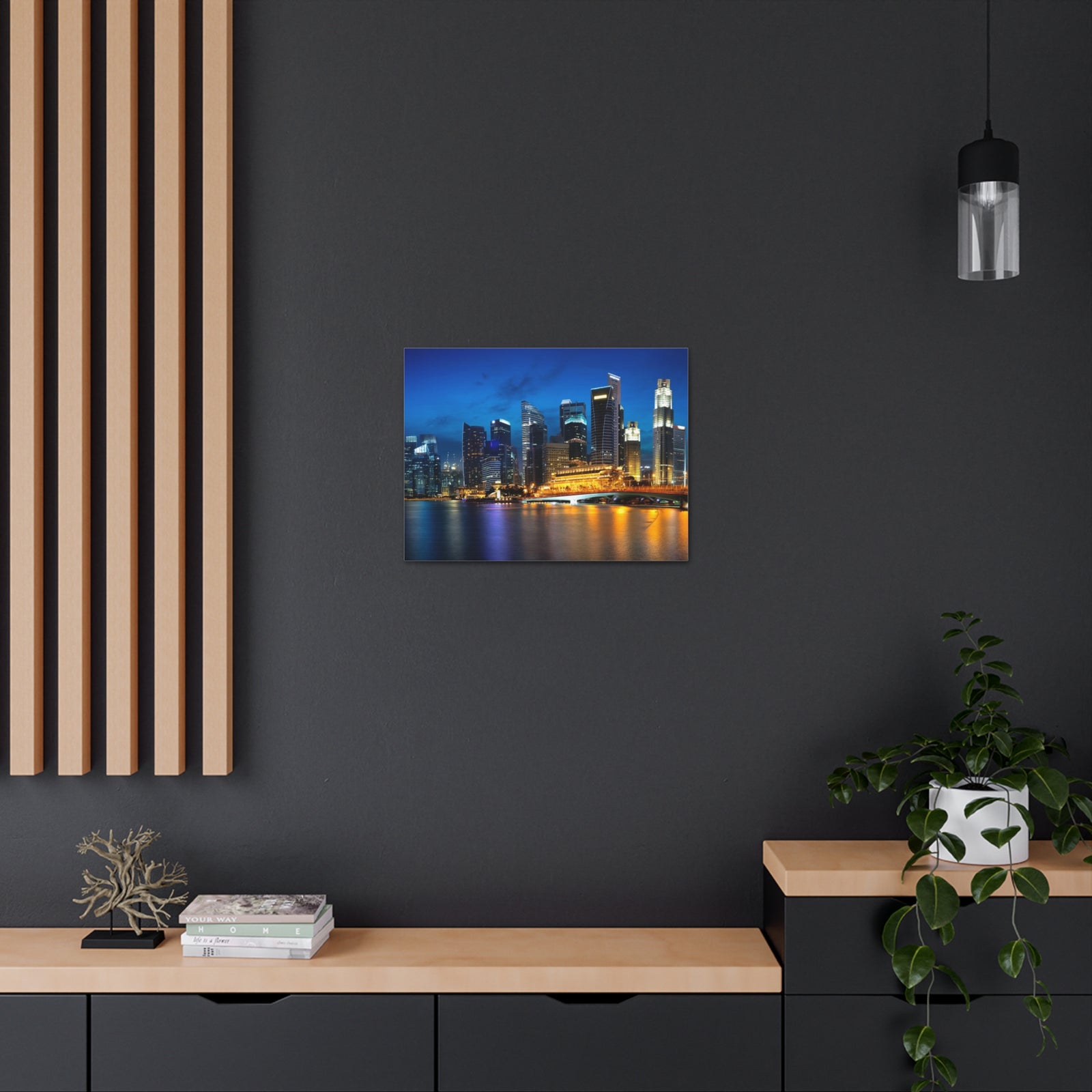 Singapore Night Skyline Canvas Artwork High-Quality Breathtaking Stunning Cityscape for Home Decor Ready to Hang-Express Your Love Gifts
