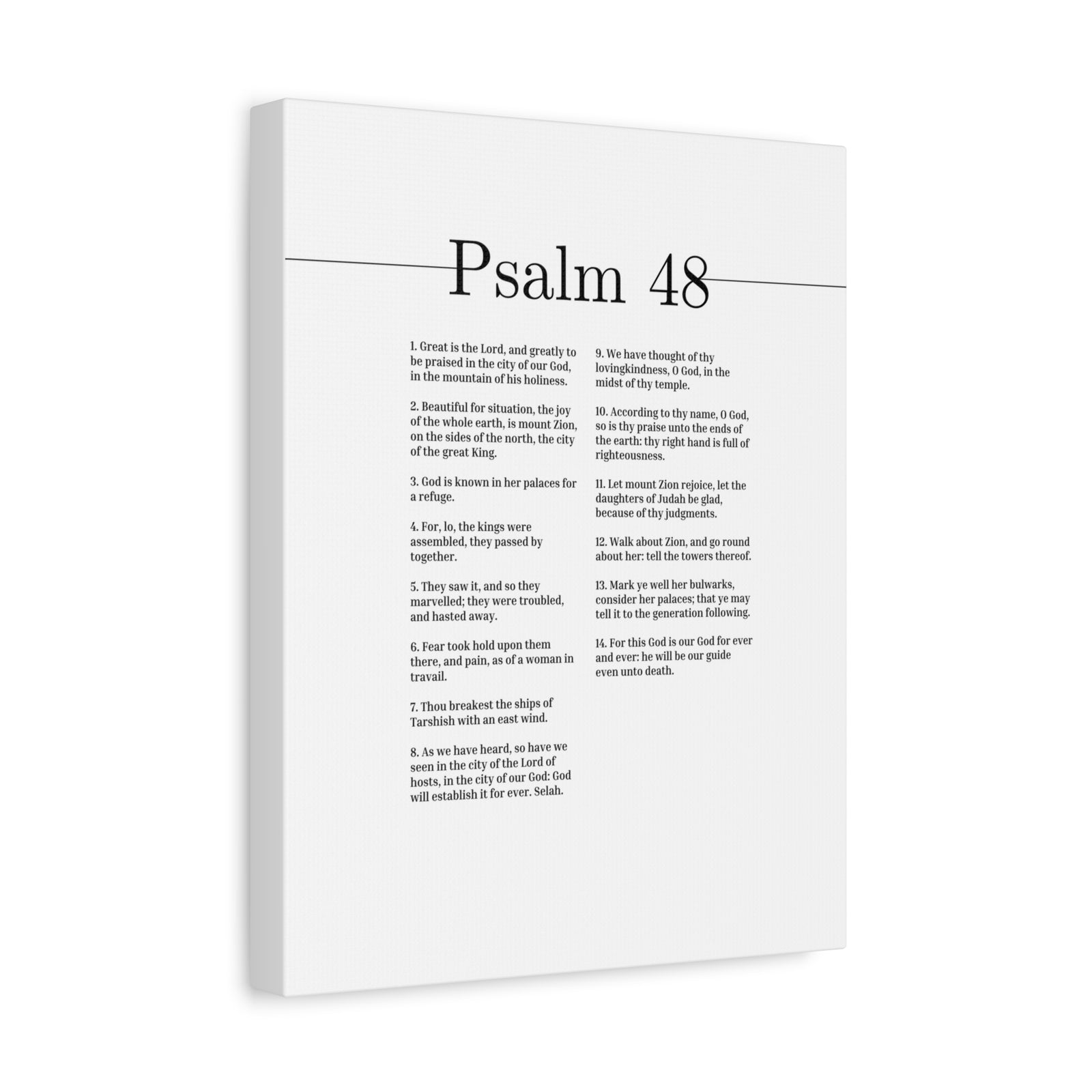 Scripture Canvas Great Is The Lord Psalm 48 Christian Wall Art Bible Verse Print Ready to Hang-Express Your Love Gifts