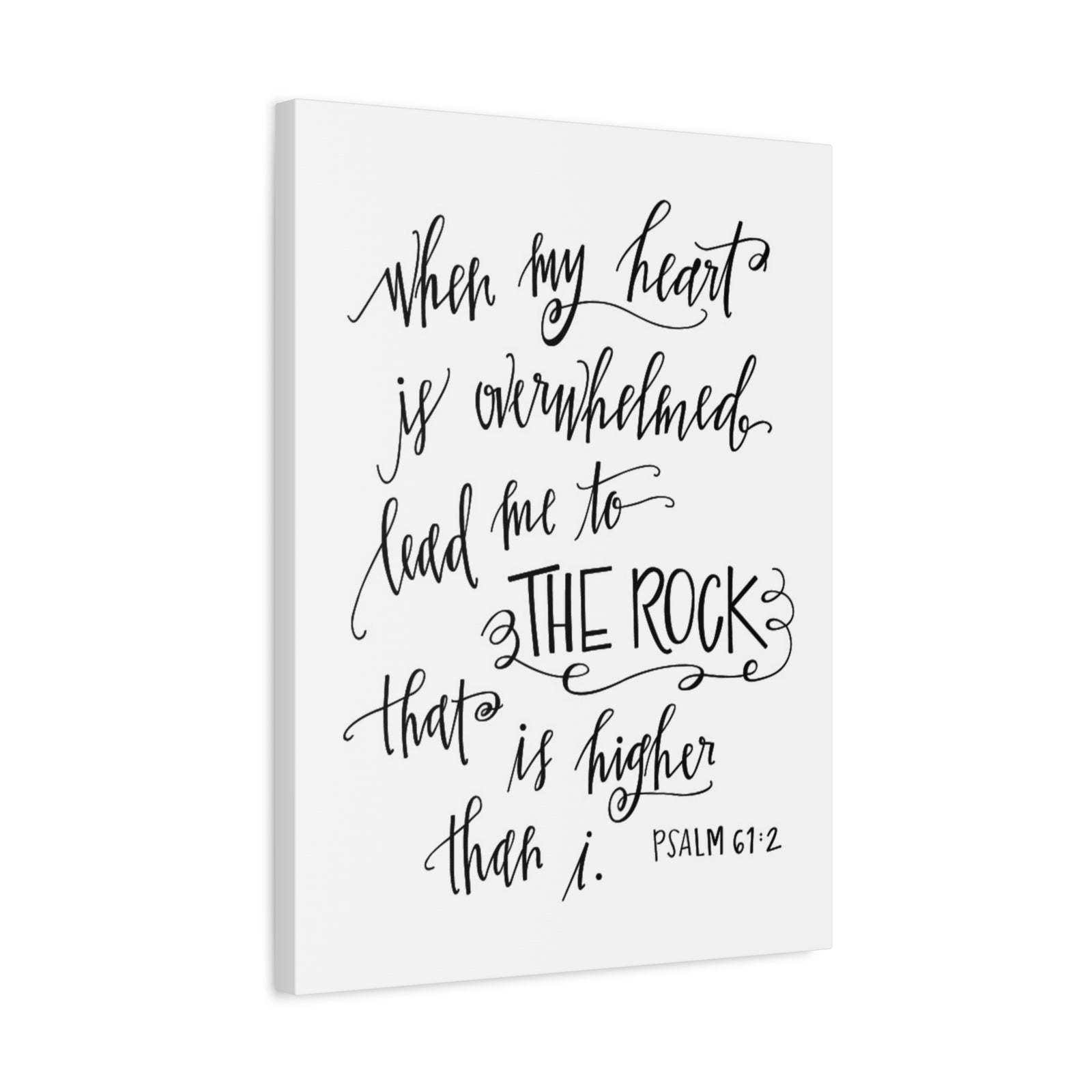 Scripture Canvas Higher Than I Psalm 61:2 Christian Wall Art Bible Verse Print Ready to Hang-Express Your Love Gifts