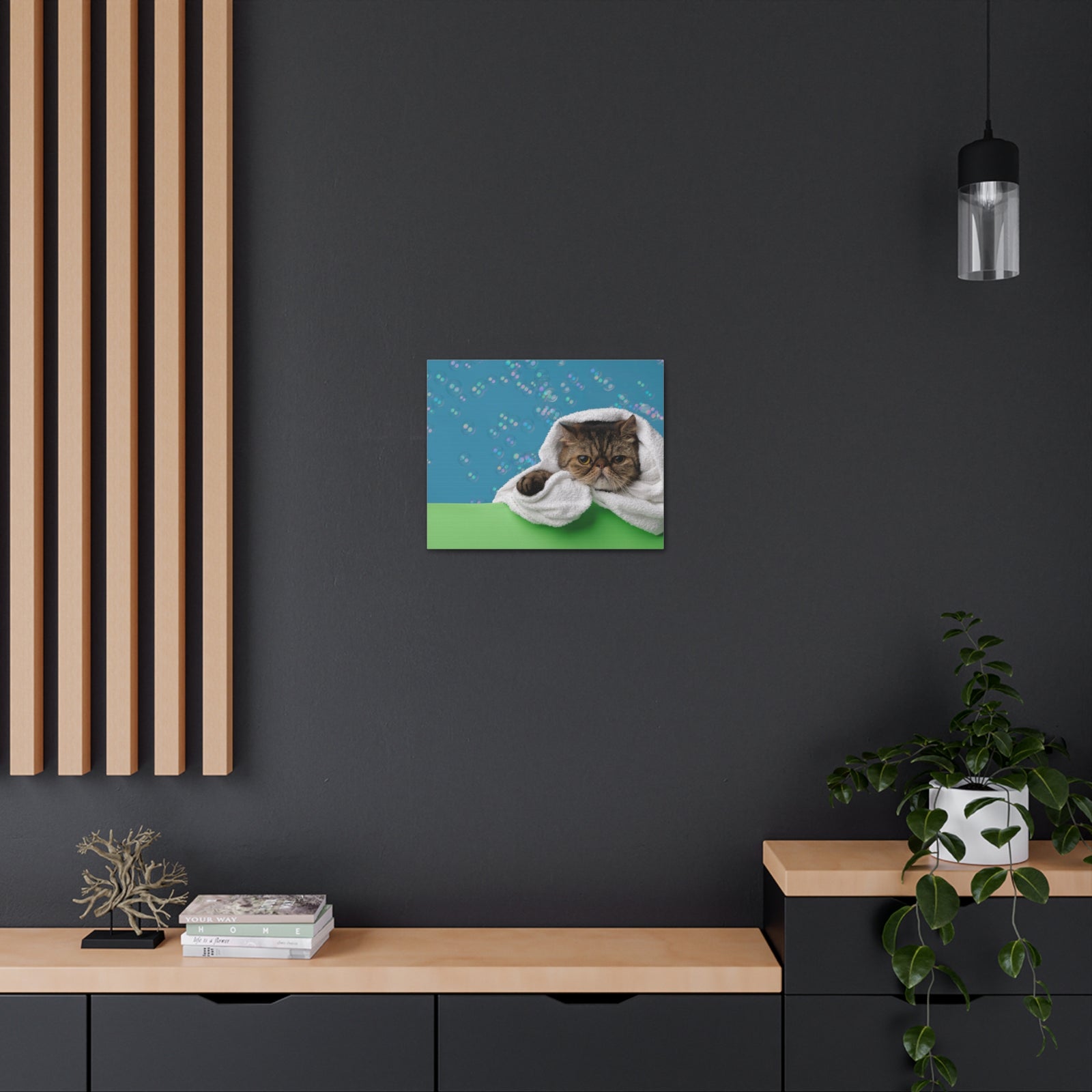 Cute Exotic Shorthair Bathee Canvas Wall Art for Home Decor Ready-to-Hang-Express Your Love Gifts