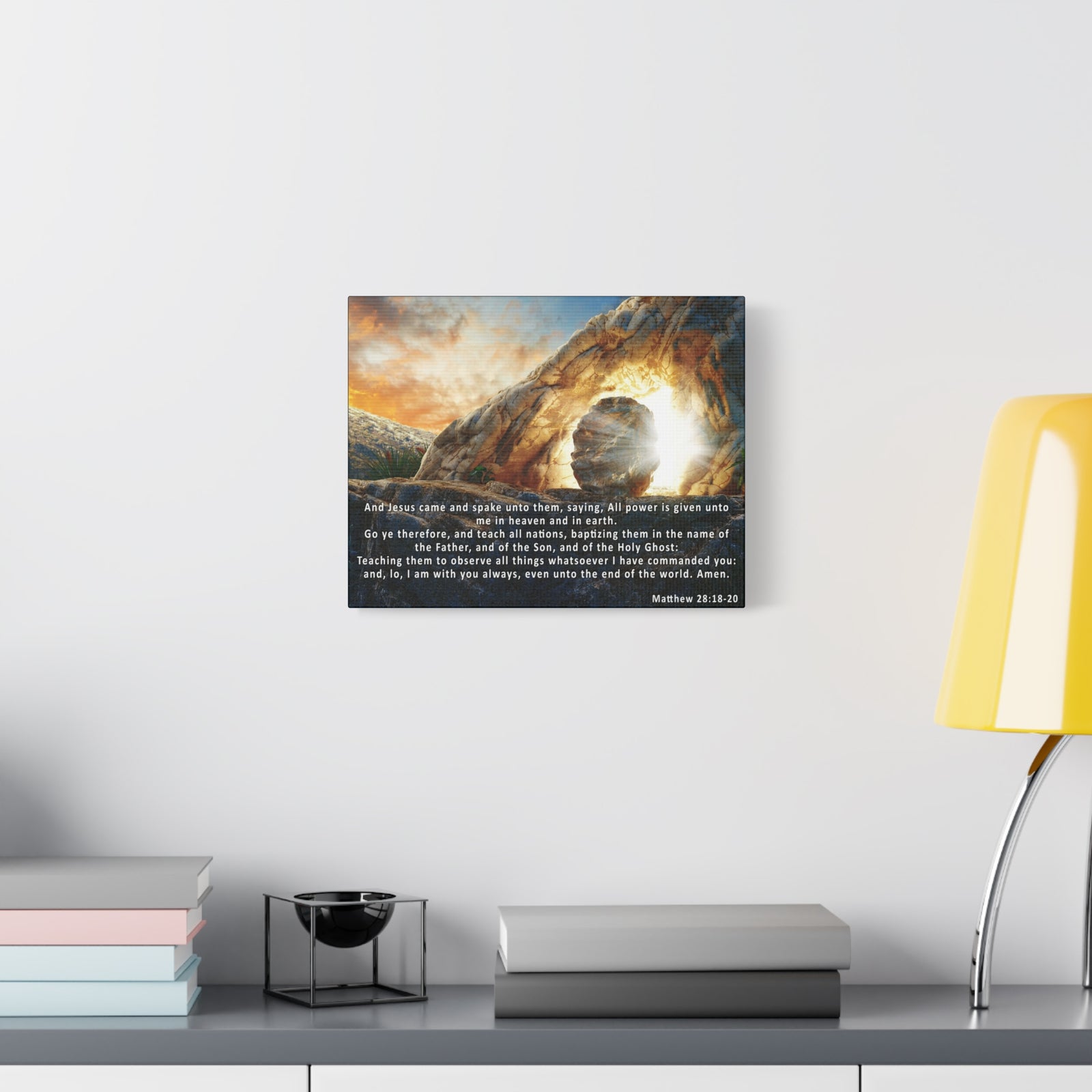 Matthew 28:18-20 The Great Commission Canvas – Christian Wall Art, Ready to Hang-Express Your Love Gifts