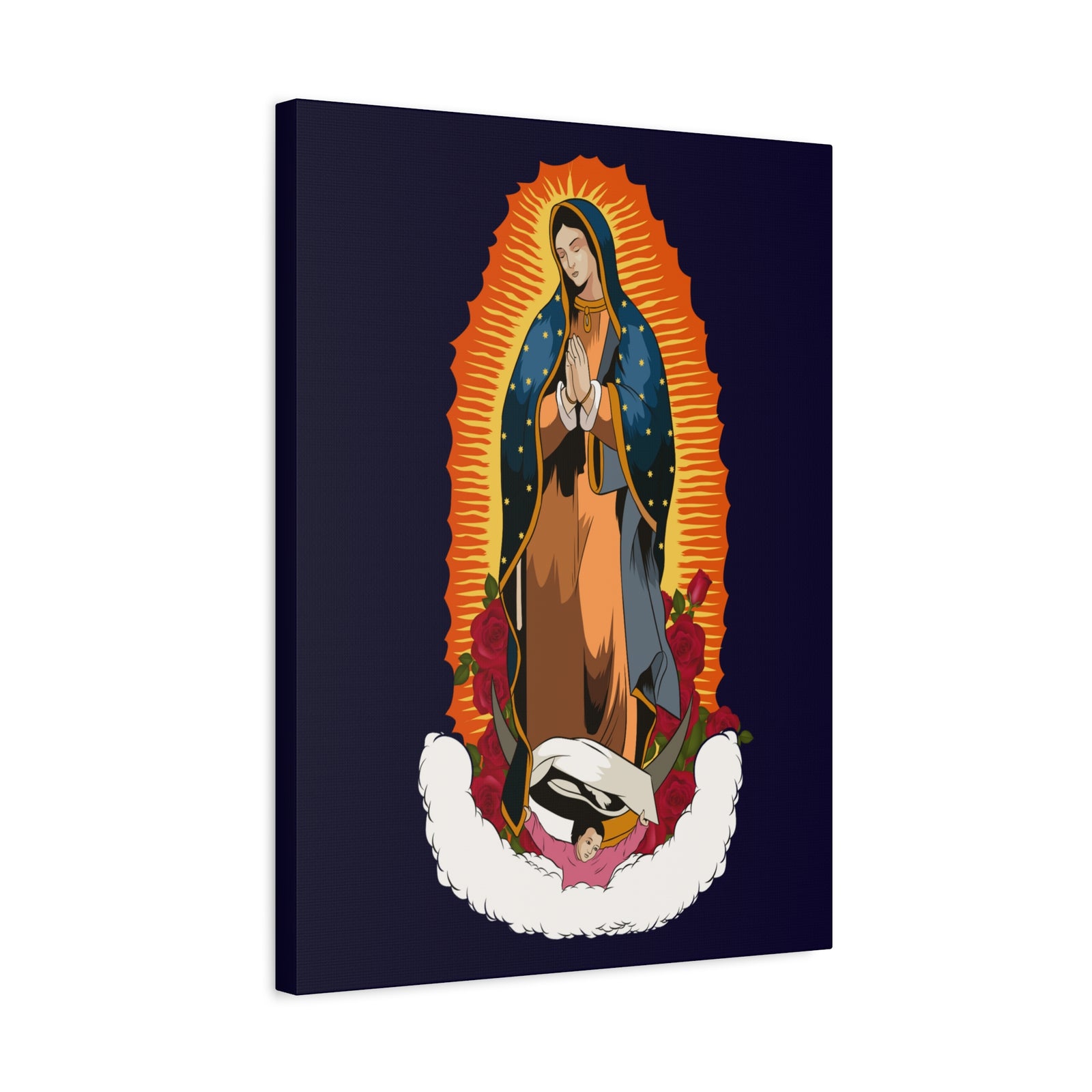 Our Lady of Guadalupe (Spanish: Nuestra Señora de Guadalupe ) Printed On Ready To Hang Stretched Canvas Wall Art-Express Your Love Gifts