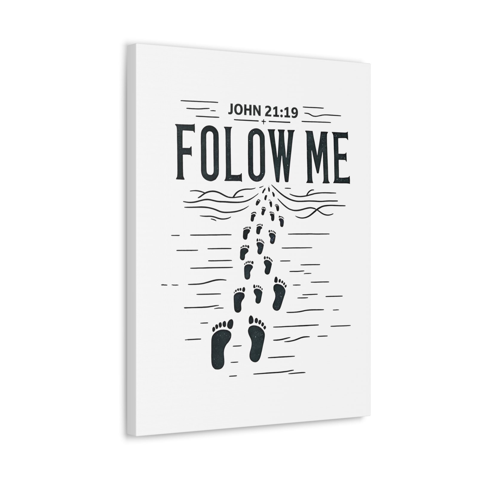 Scripture Walls John 21:19 Follow Me Bible Verse Canvas Christian Wall Art Ready to Hang Unframed-Express Your Love Gifts