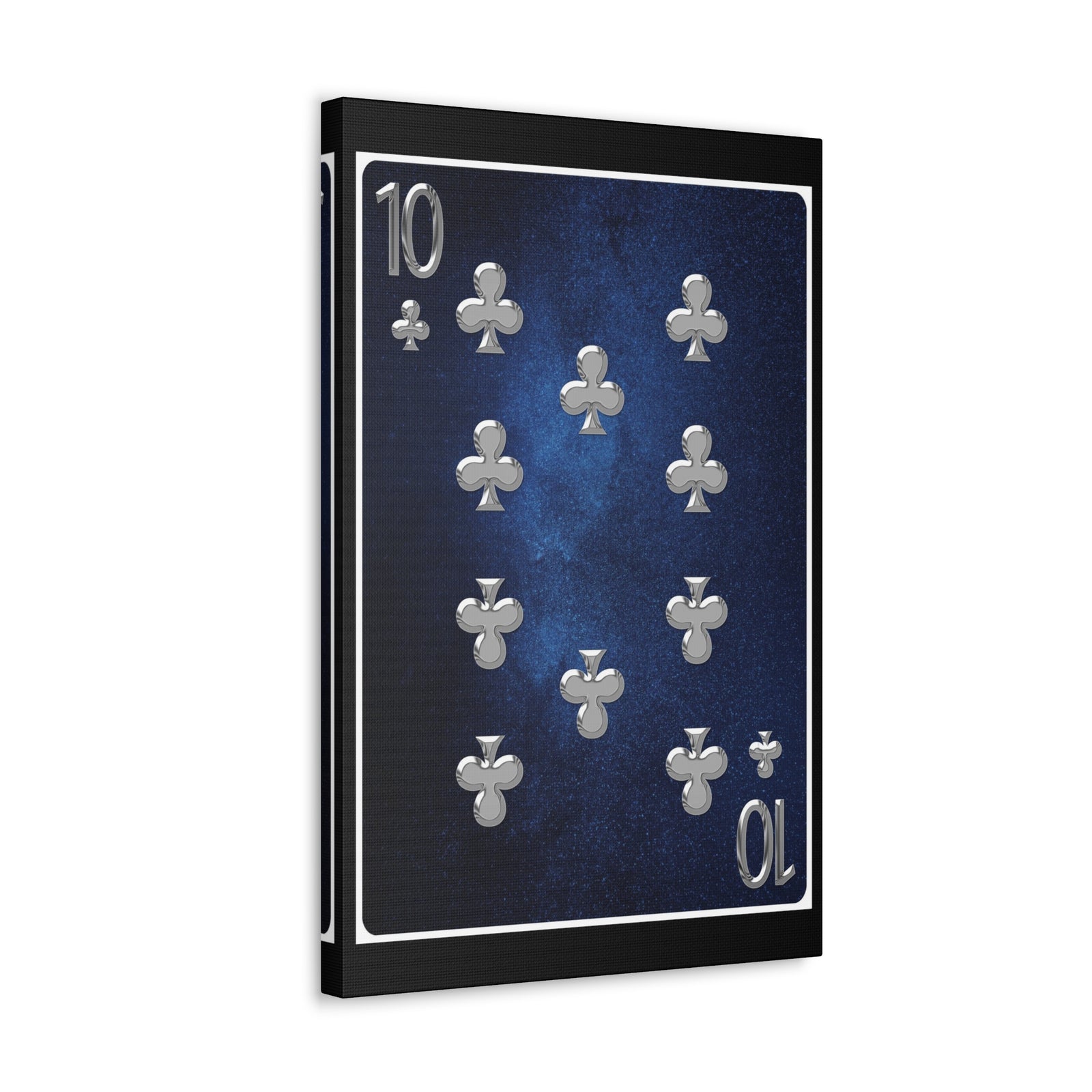 Ten Of Clubs Space Background Playing Card Canvas Wall Art for Home Decor Ready-to-Hang-Express Your Love Gifts