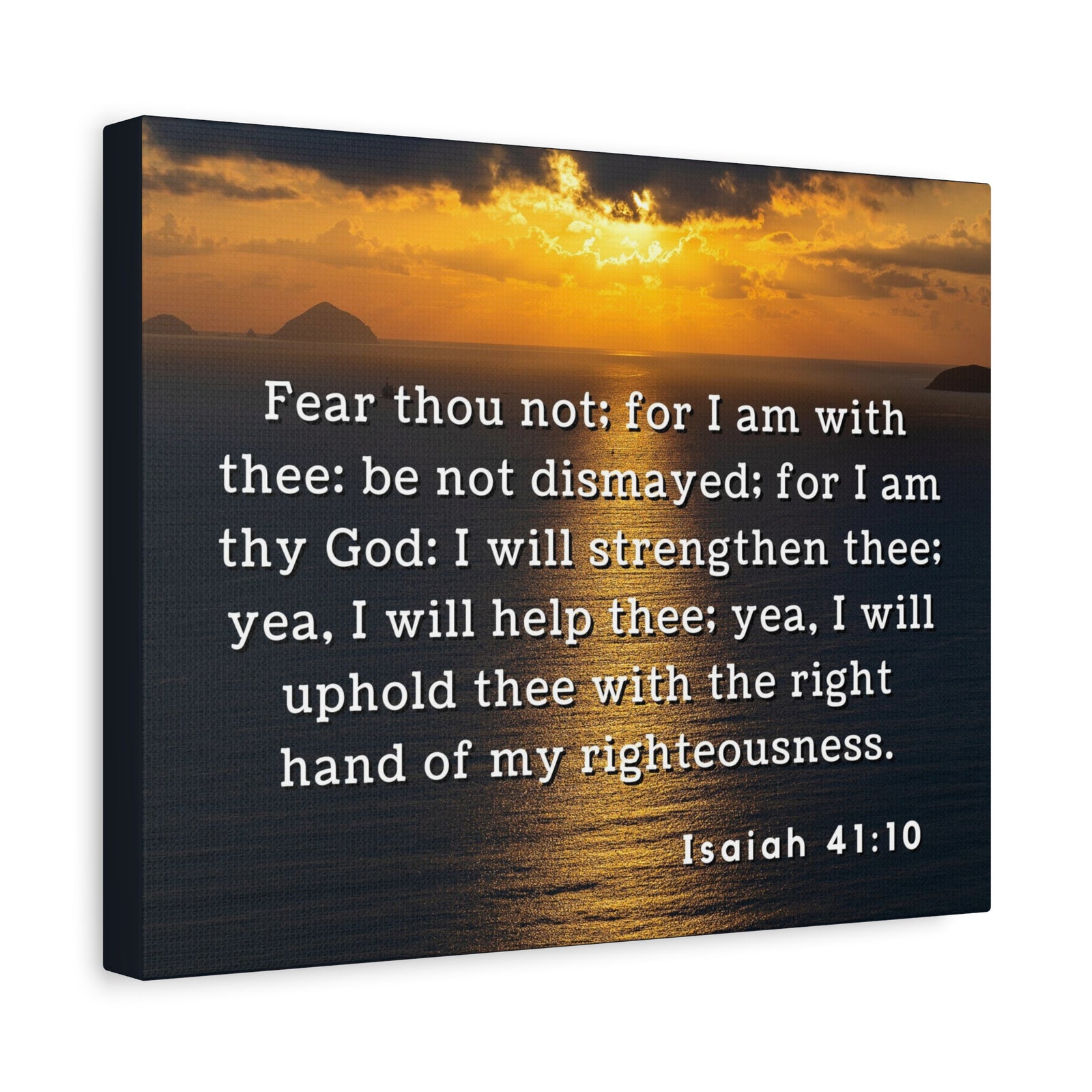 Scripture Walls Fear Thou Not Isaiah 41:10 Bible Verse Canvas Christian Wall Art Ready to Hang-Express Your Love Gifts