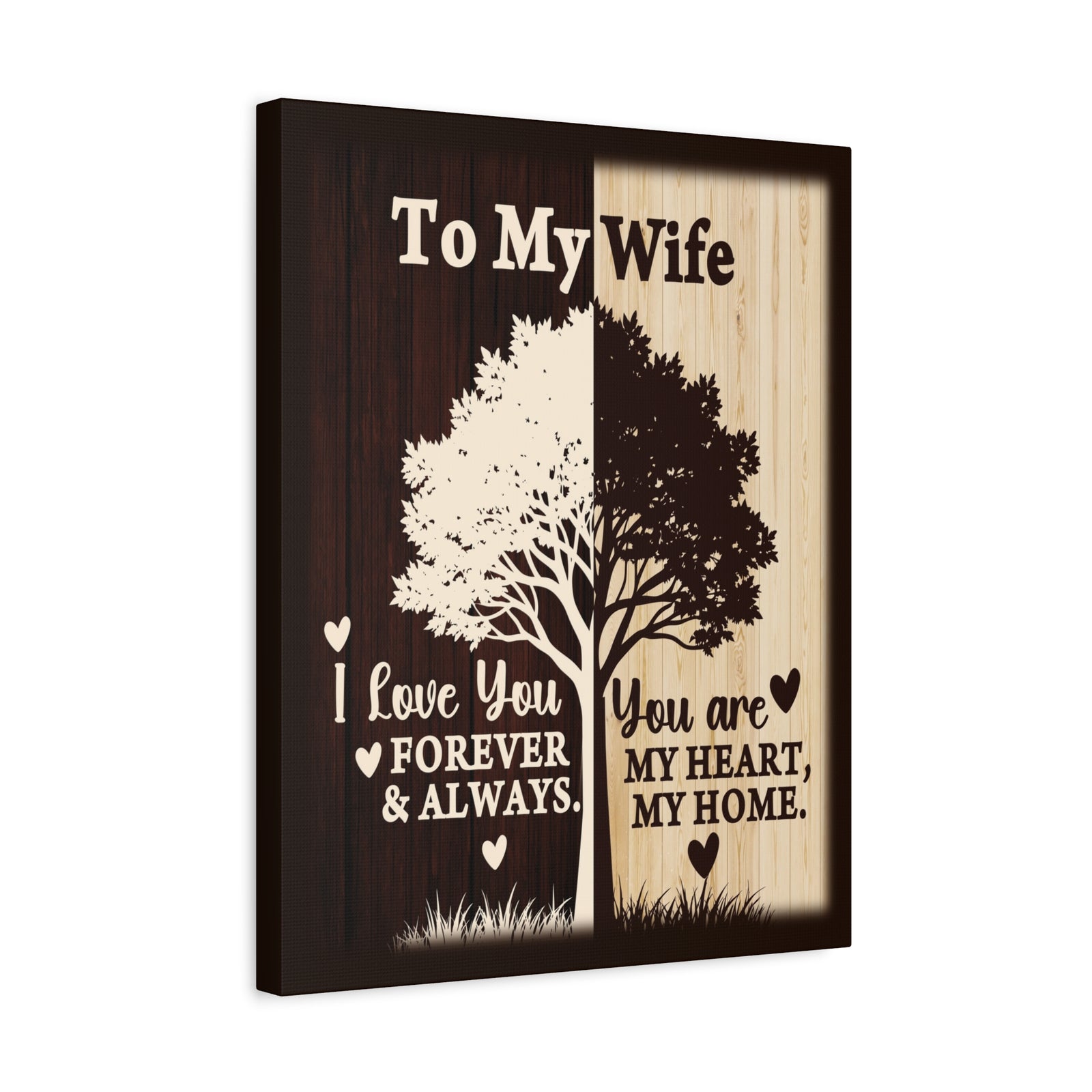 To My Wife Heart and Home Canvas Wall Art - A Timeless Gift of Love-Express Your Love Gifts
