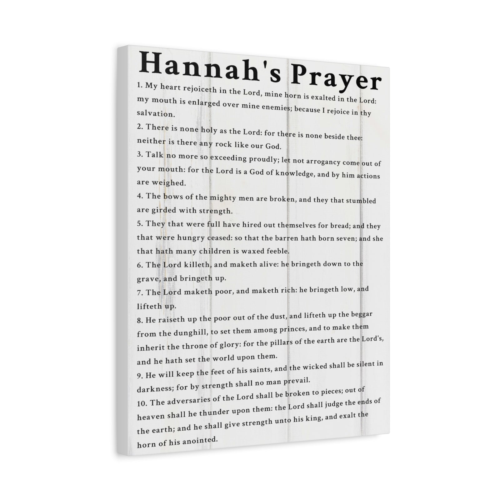 Scripture Walls Hannah's Prayer 1 Samuel 2:1–10 White Bible Verse Canvas Christian Wall Art Ready to Hang Unframed-Express Your Love Gifts