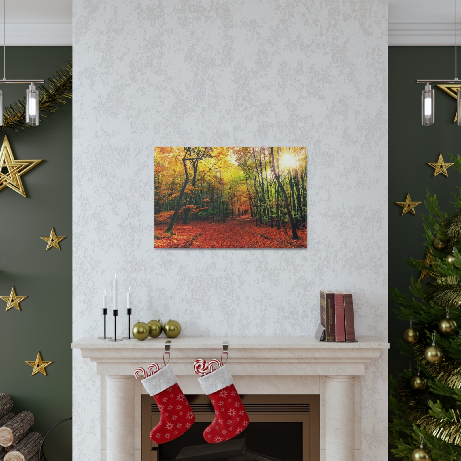 Autumn Forest is Beautiful Forest Floral Nature Photography Canvas Wall Art for Home Decor Ready-to-Hang-Express Your Love Gifts