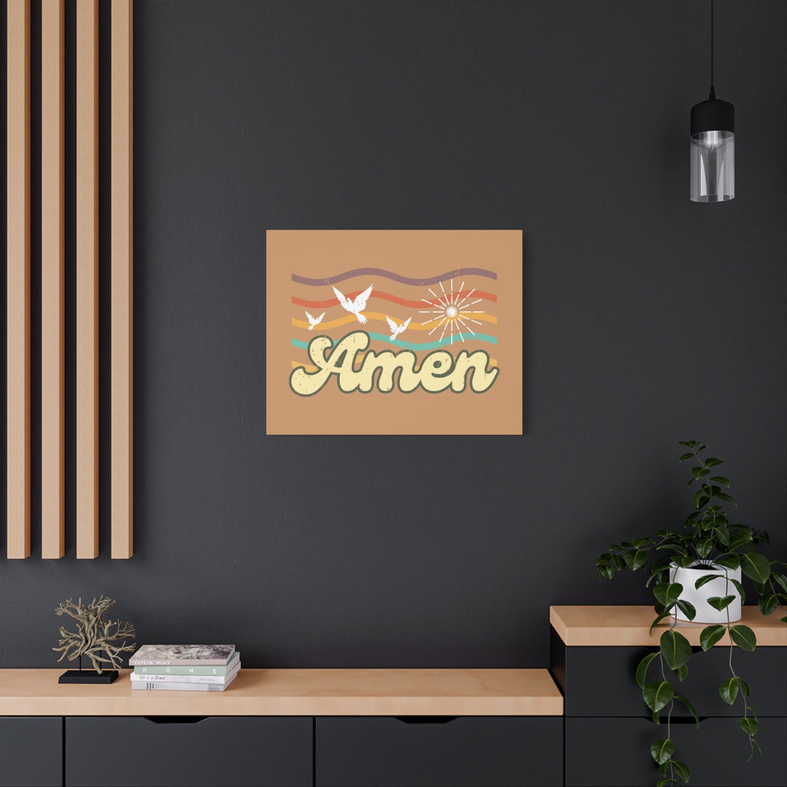 Scripture Canvas Amen Psalm 72:19 Three Doves Christian Wall Art Bible Verse Print Ready to Hang-Express Your Love Gifts