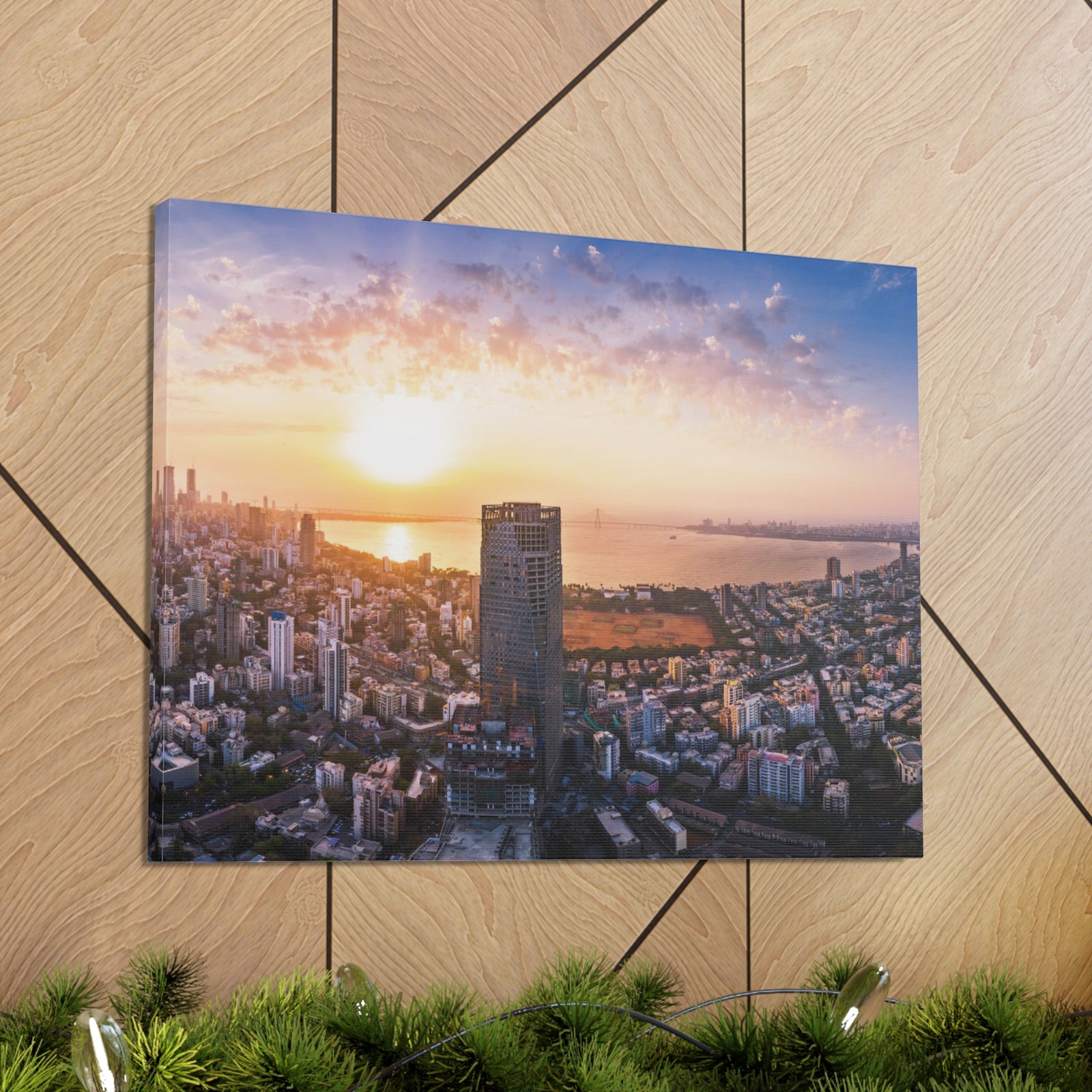 Mumbai Daytime Skyline Canvas Artwork High-Quality Breathtaking Stunning Cityscape for Home Decor Ready to Hang-Express Your Love Gifts