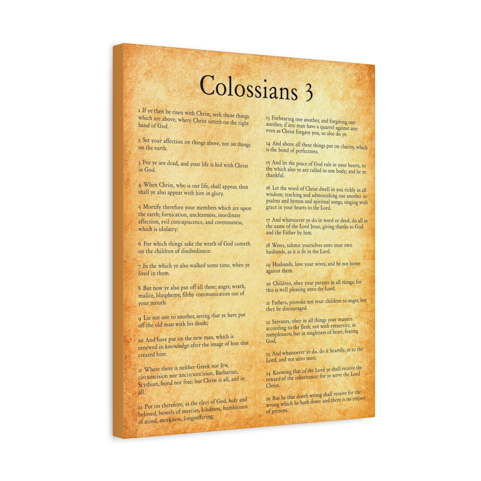 Scripture Walls Colossians 3 Put On The New Gold Bible Verse Canvas Christian Wall Art Ready to Hang-Express Your Love Gifts