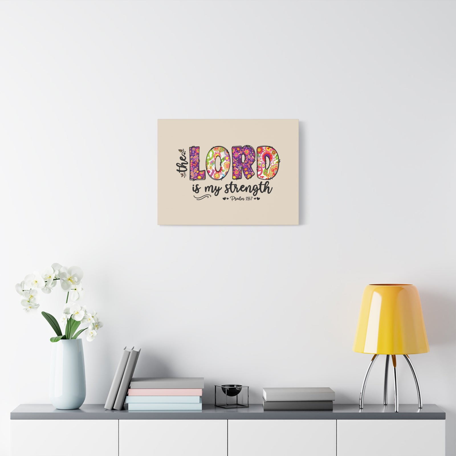 Scripture Walls My Strength Psalm 28:7 Bible Verse Canvas Christian Wall Art Ready to Hang-Express Your Love Gifts