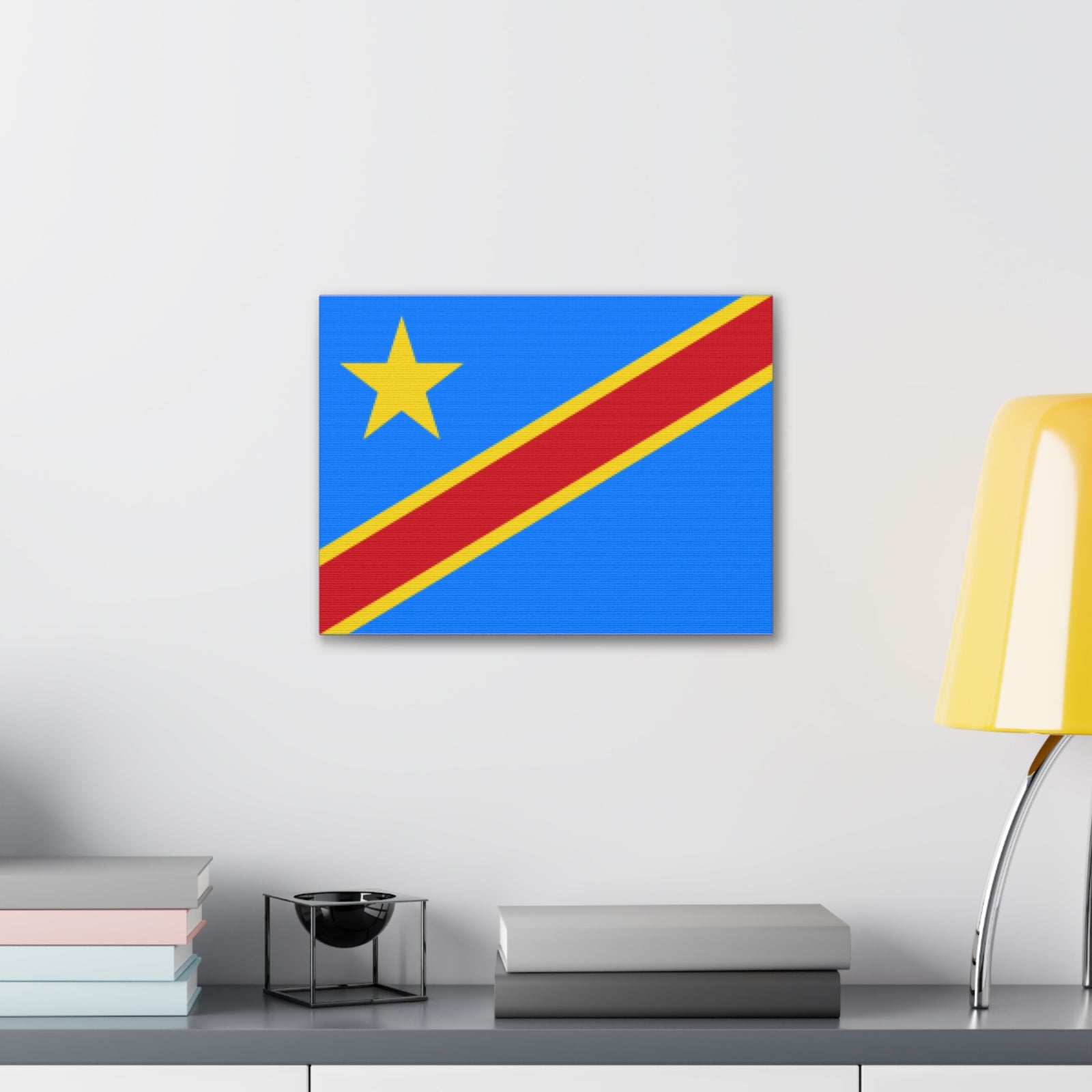 DR Congo Country Flag Canvas Vibrant Wall Art Unframed Home Decor-Express Your Love Gifts