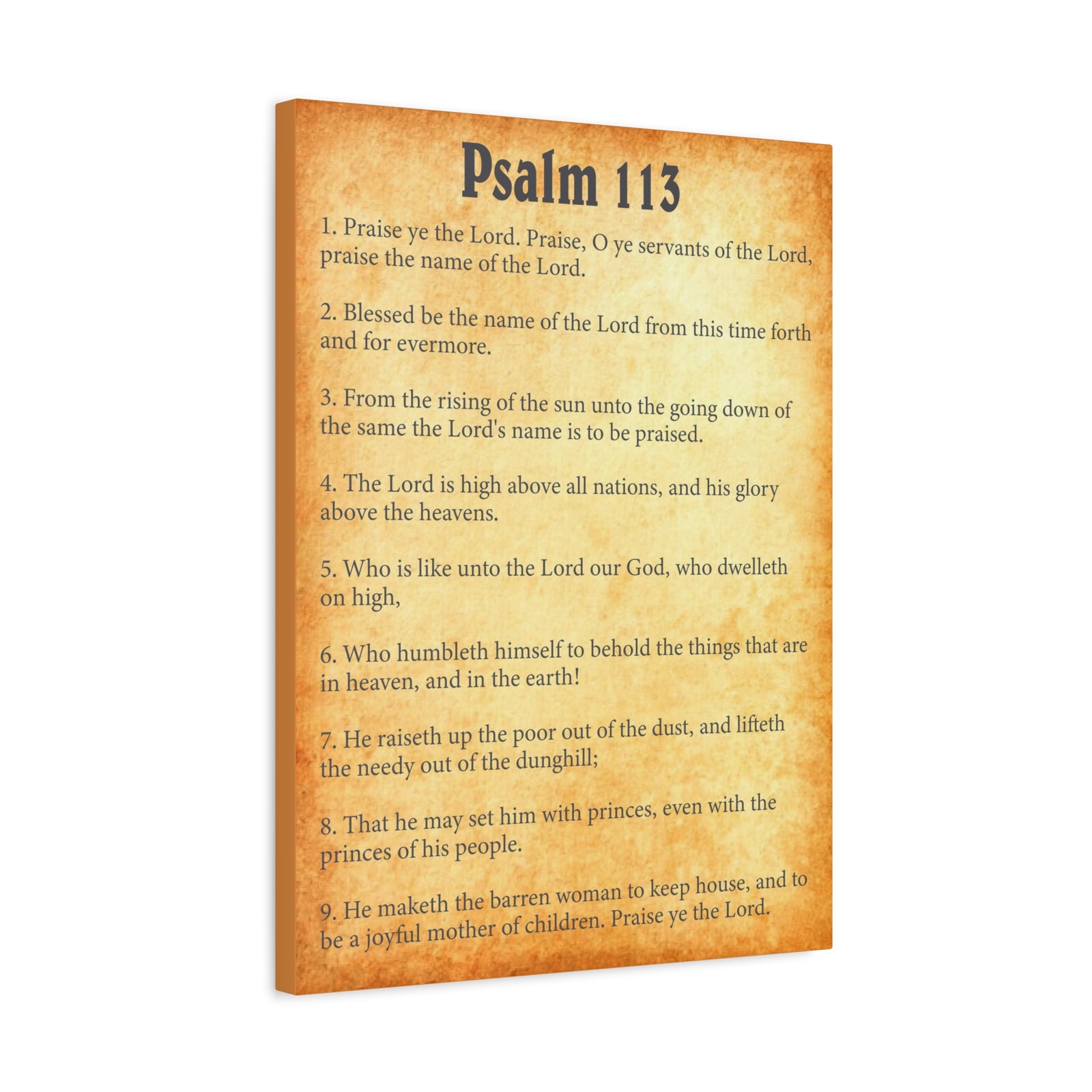 Scripture Walls Psalm 113 Gold Bible Chapter Canvas Christian Wall Art Ready to Hang-Express Your Love Gifts