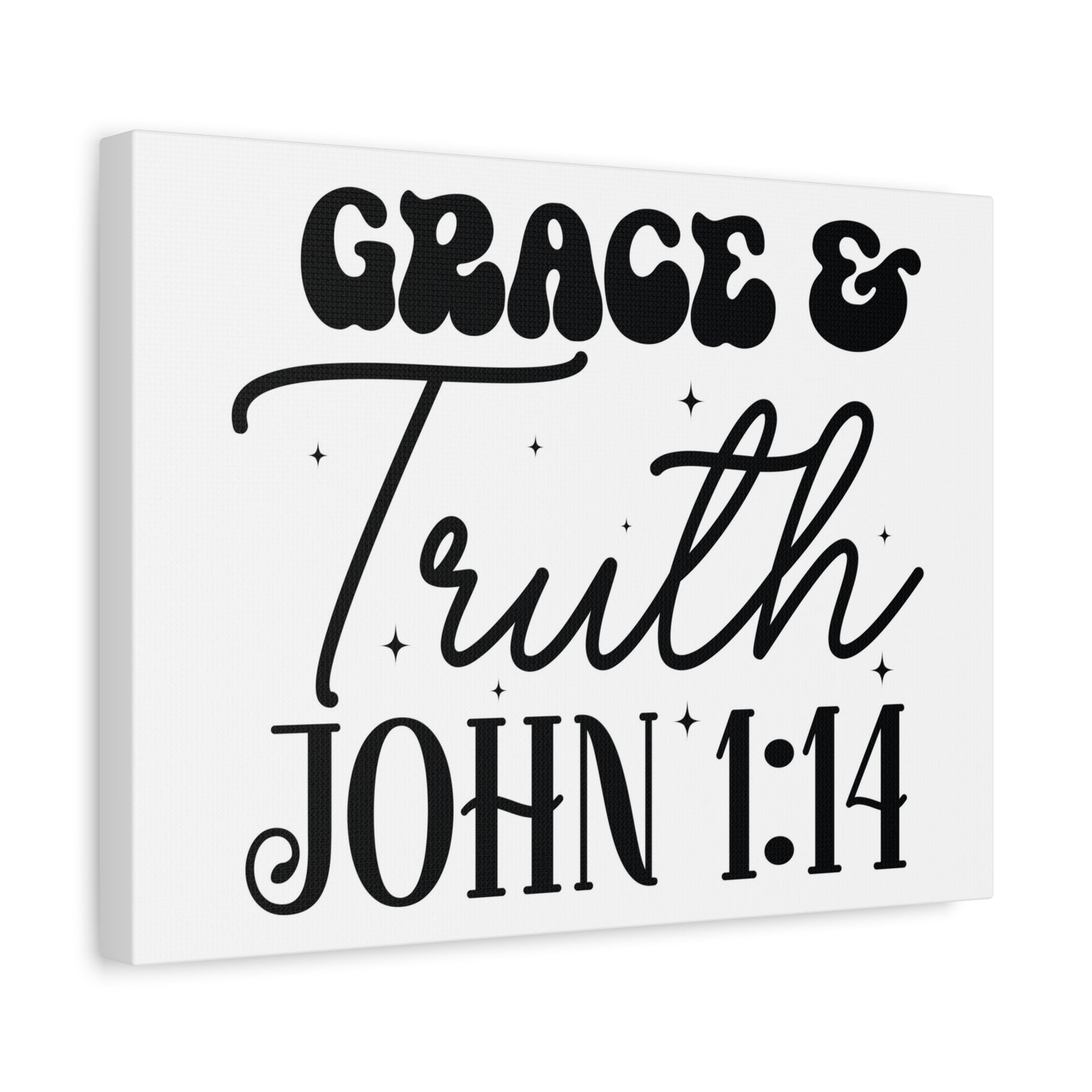 Scripture Walls John 1:14 Grace and Truth Bible Verse Canvas Christian Wall Art Ready to Hang Unframed-Express Your Love Gifts