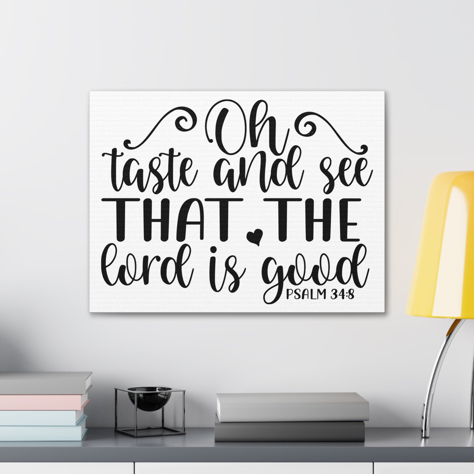 Scripture Canvas Oh Taste And See That Psalm 34:8 Christian Wall Art Bible Verse Print Ready To Hang-Express Your Love Gifts