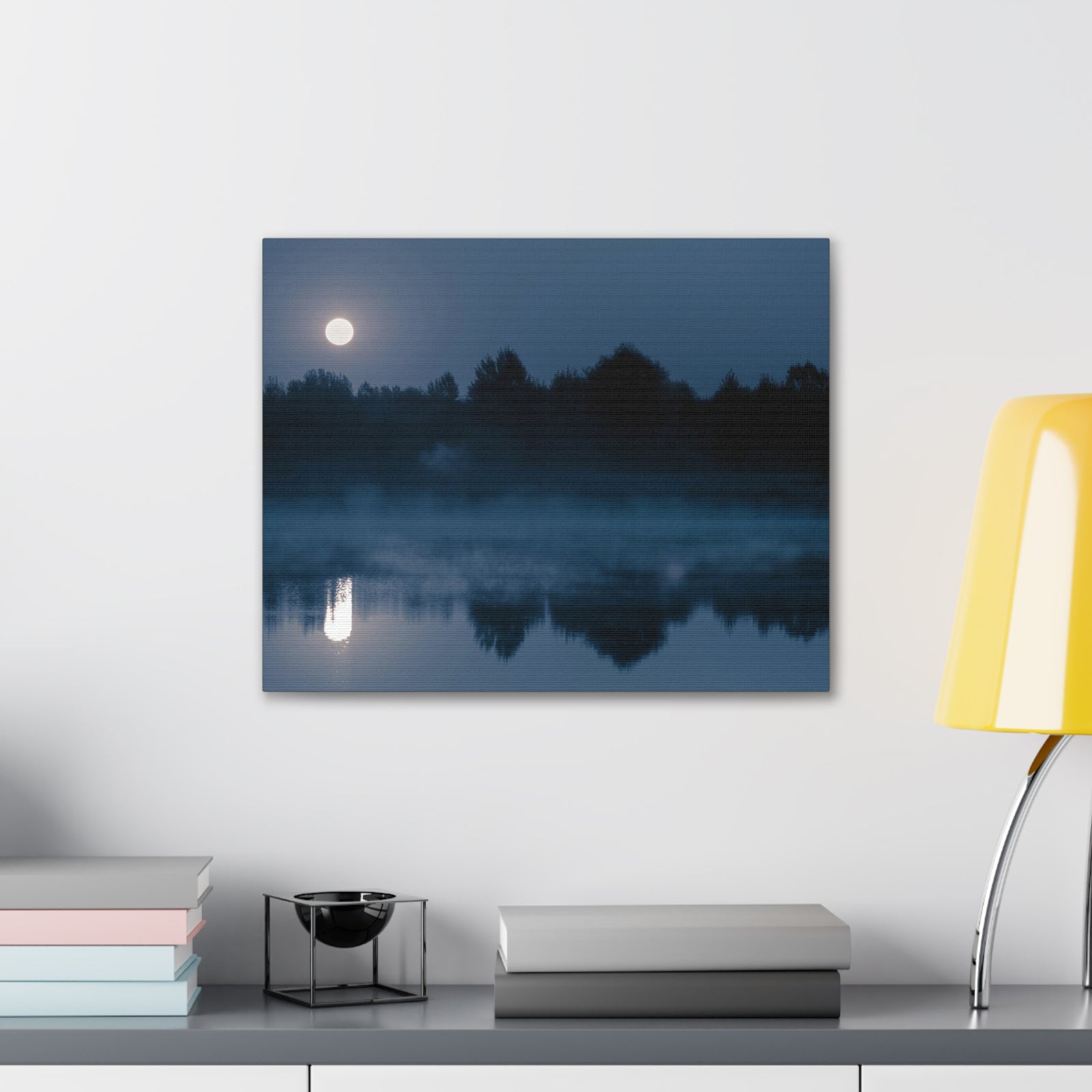 Misty Mountain Reflections Nature Wilderness Photography Canvas Wall Art for Home Decor Ready-to-Hang-Express Your Love Gifts