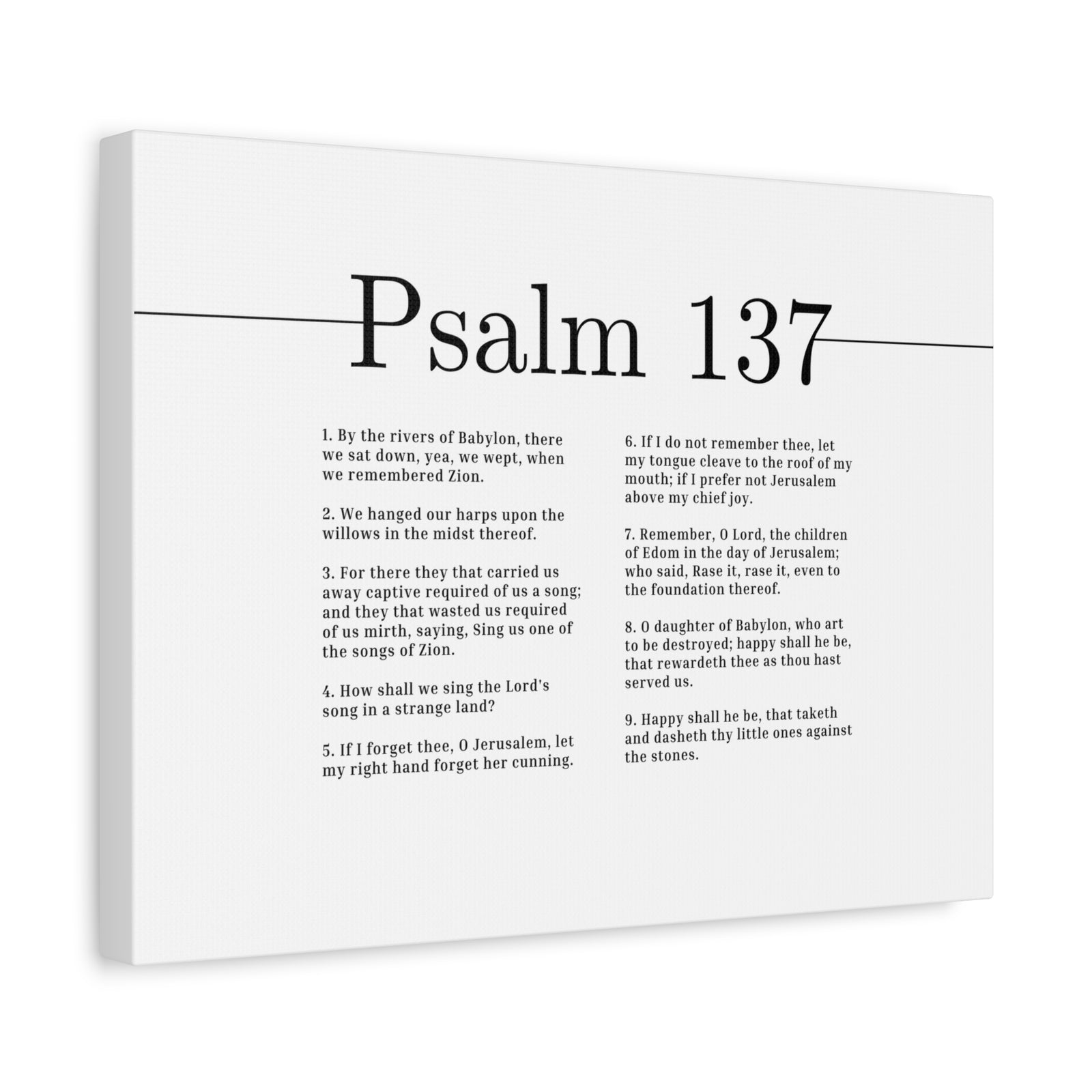 Scripture Canvas Sing The Lord's Song Psalm 137 Christian Wall Art Bible Verse Print Ready to Hang-Express Your Love Gifts