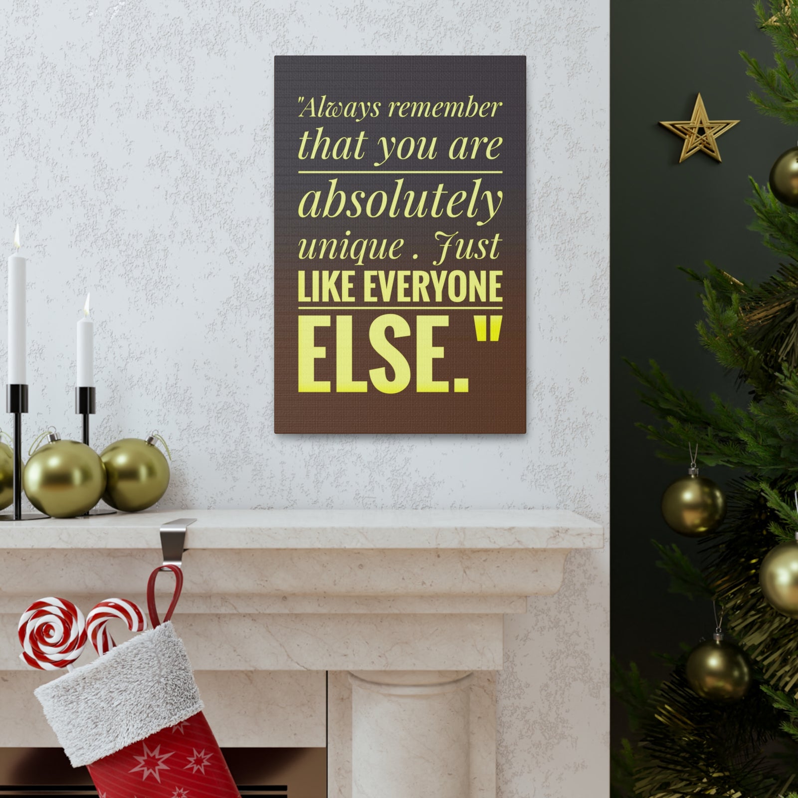 Inspirational Wall Art You Are Absolutely Unique Motivation Wall Decor for Home Office Gym Inspiring Success Quote Print Ready to Hang-Express Your Love Gifts