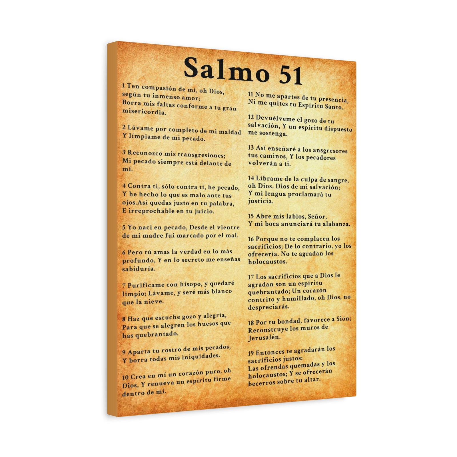 Scripture Walls Salmo 51 Chapter Gold Christian Wall Art Print Ready to Hang Unframed-Express Your Love Gifts