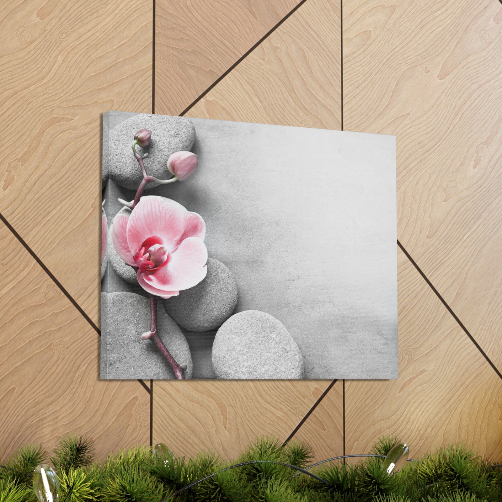 Orchid Pink Flower Forest Floral Nature Photography Canvas Wall Art for Home Decor Ready-to-Hang-Express Your Love Gifts