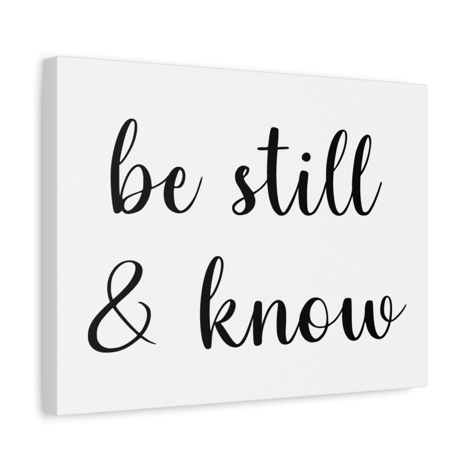 Scripture Canvas Be Still & Know Psalm 46:10 Cursive Christian Wall Art Bible Verse Print Ready to Hang-Express Your Love Gifts