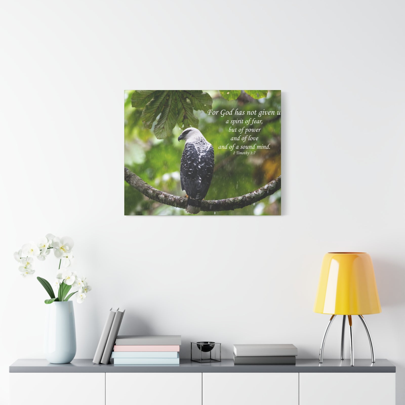 Scripture Canvas A Sound Mind 1 Timothy 1:7 Christian Wall Art Bible Verse Print Ready to Hang-Express Your Love Gifts