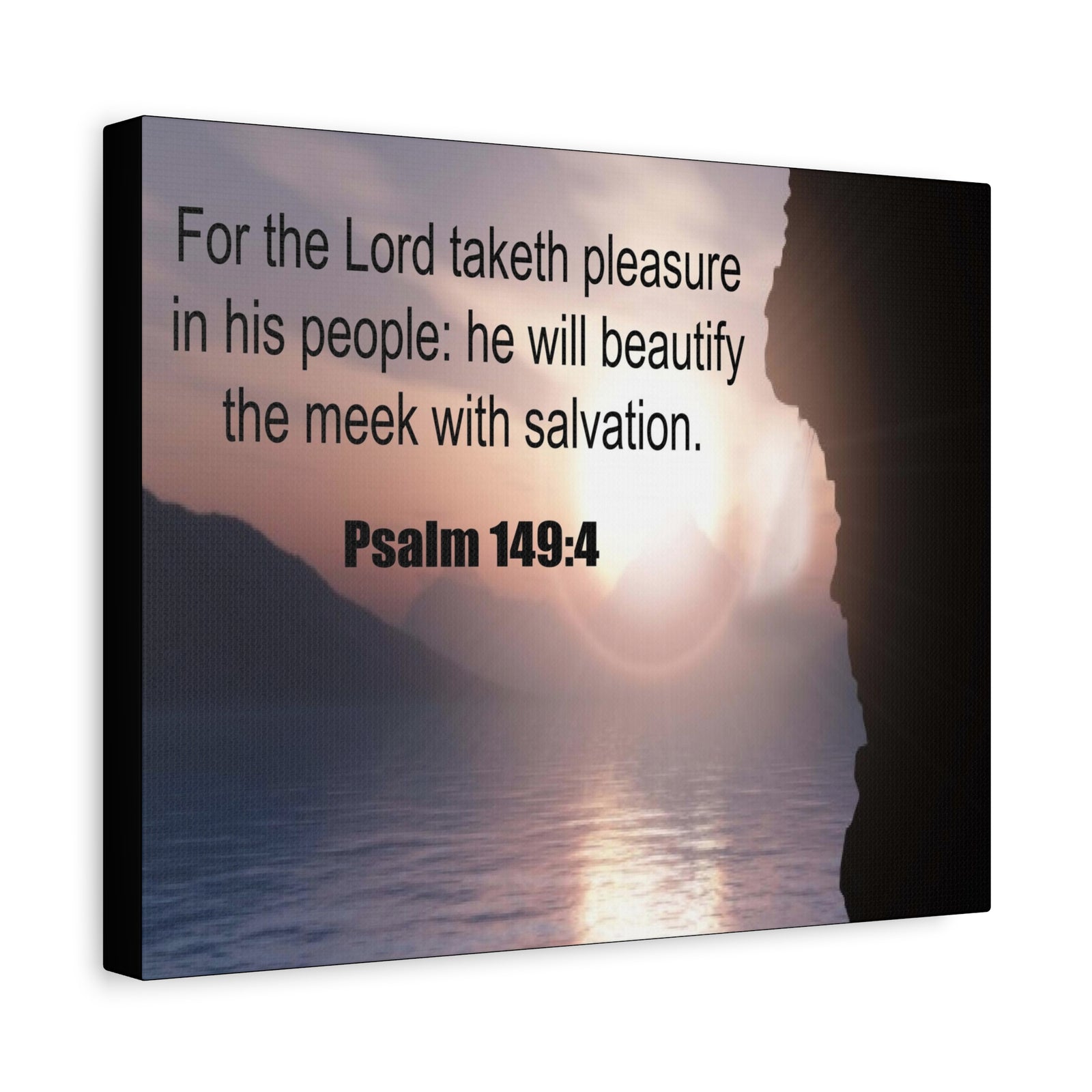 Scripture Canvas Beutify the Meek Psalm 149:4 Christian Wall Art Bible Verse Print Ready to Hang-Express Your Love Gifts