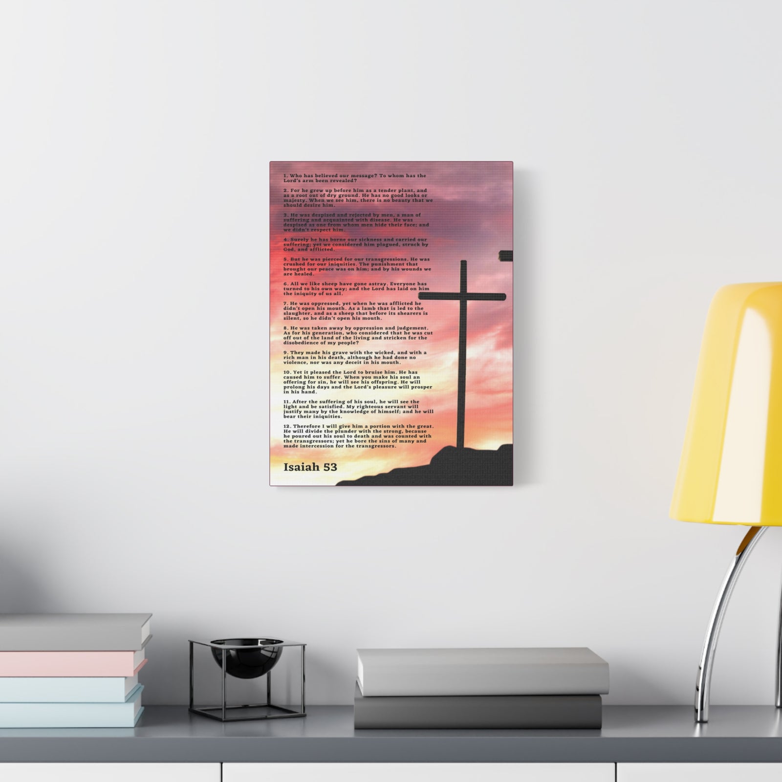 Scripture Canvas Prophecy Of Jesus Colored Isaiah 53 Christian Wall Art Bible Verse Print Ready to Hang-Express Your Love Gifts